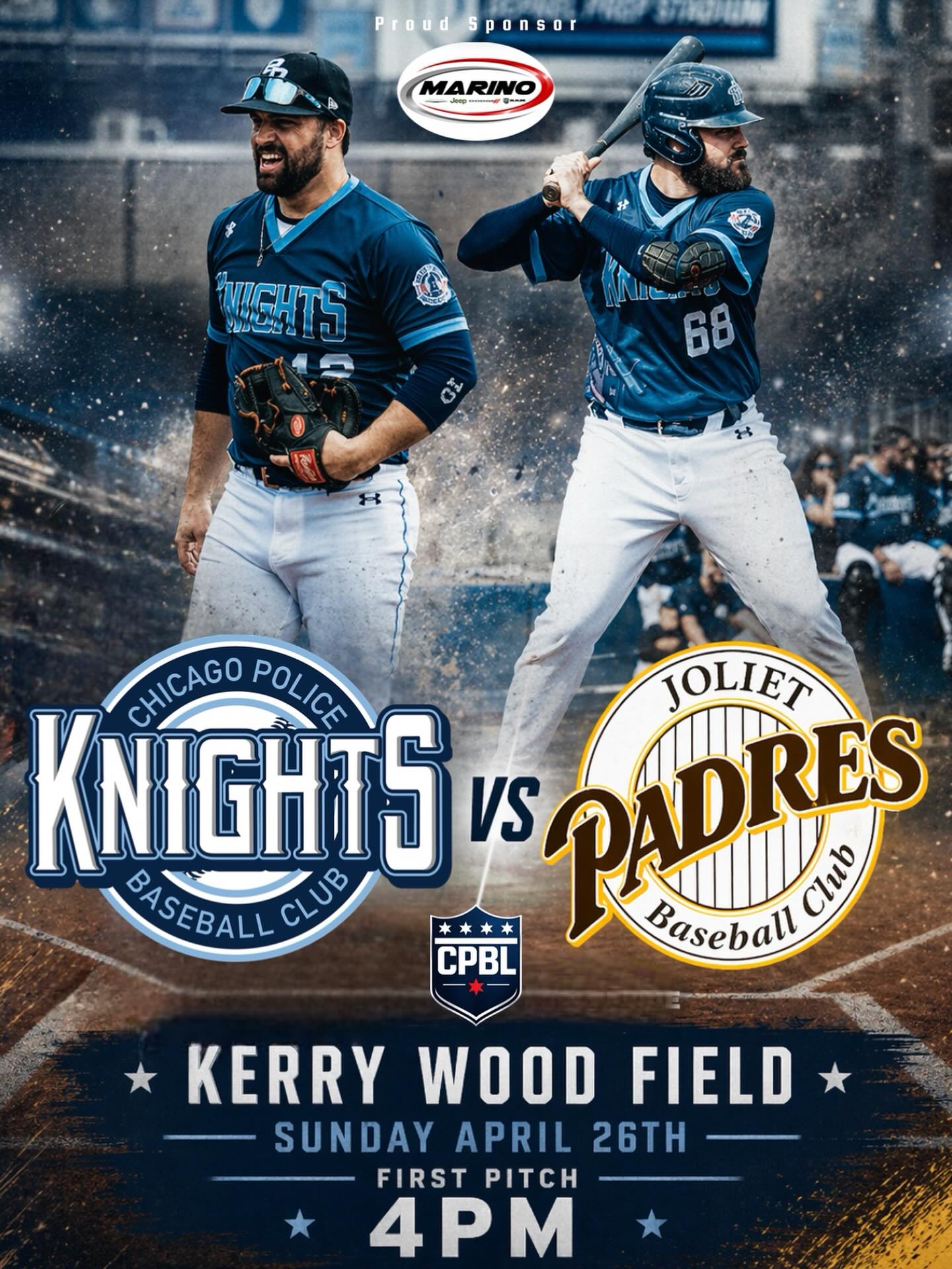 Week three is here, and the Chicago Police Knights Baseball Club are ready for another battle. The boys in blue take on a tough Joliet Padres squad as we continue to build momentum early in the season. Time to compete, play hard, and represent the badge the right way.
#CPDKnights #BiggerThanBaseball #BoysInBlue