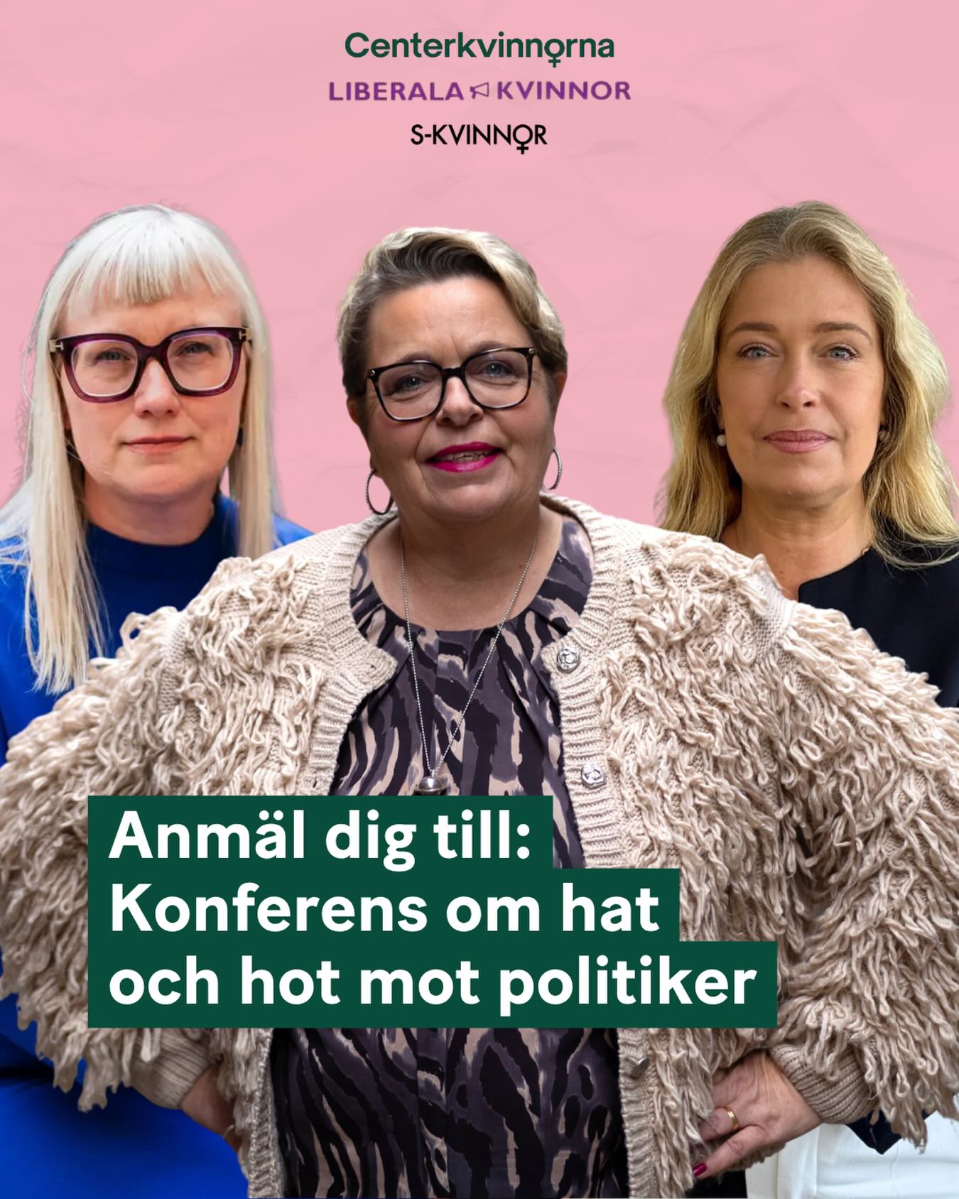 Hat och hot mot offentliga personer ökar i snabb takt, och politiker är särskilt utsatta. Kvinnor drabbas värst.
När människor tvekar inför att ta på sig förtroendeuppdrag hotar det vår demokrati. Den här utvecklingen behöver vi gemensamt möta med kunskap, samtal och konkreta åtgärder.
Konferensen äger rum 7 maj kl. 09–15 i Förstakammarsalen i riksdagen (kaffe serveras från kl. 08.30).
Under dagen samlar vi forskare, representanter från myndigheter, civilsamhälle och politik för att belysa problemet ur flera perspektiv.
Anmäl dig via länken: https://socialdemokraterna.ungapped.io/Events/ef78f031-66a5-4337-a686-394b9fd6002d