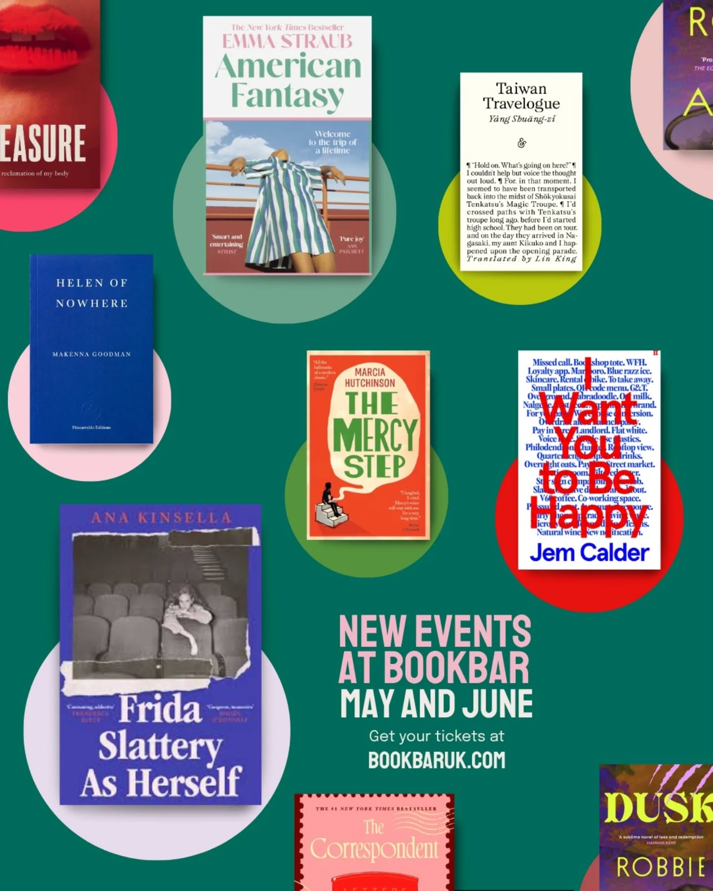 Announcing MORE May and June events at BookBar 📚🍾🎂🍷☕
FT. @emmalouiseboynton @emmastraub @ana_kinsella
@makenna_good + Yáng Shuāng-zi, Jem Calder, and our 5th Birthday Festival authors @clairedaverley (literally down to the last 2 tickets), @lilykingbooks (sold out), @sufiyaansalam and @gurnaikjohal and Eleanor Catton (sold out). We've still got some tickets for @mariasemple
and @ninastibbe too.
...plus scroll to discover the BookBar BookClub's Spring/Summer line-up, featuring @marxia1 @robbie_gc_arnott and @virginia.l.evans
From a conversation between two of our favourite debut novelists, to an evening with an International Booker shortlistee, one of America's most-loved novelists-come-bookshop owners, and plenty more, scroll along to find out the full line up and book your tickets now!
And don't miss virtual conversations with some of our fave writers when you join the BookBar BookClub. Join the BookClub and get a paperback copy of our selection each month, tune in for a virtual author interview and sign up to meet up with other BookClub members IRL at one of our shops. Find out more at the link in our bio.