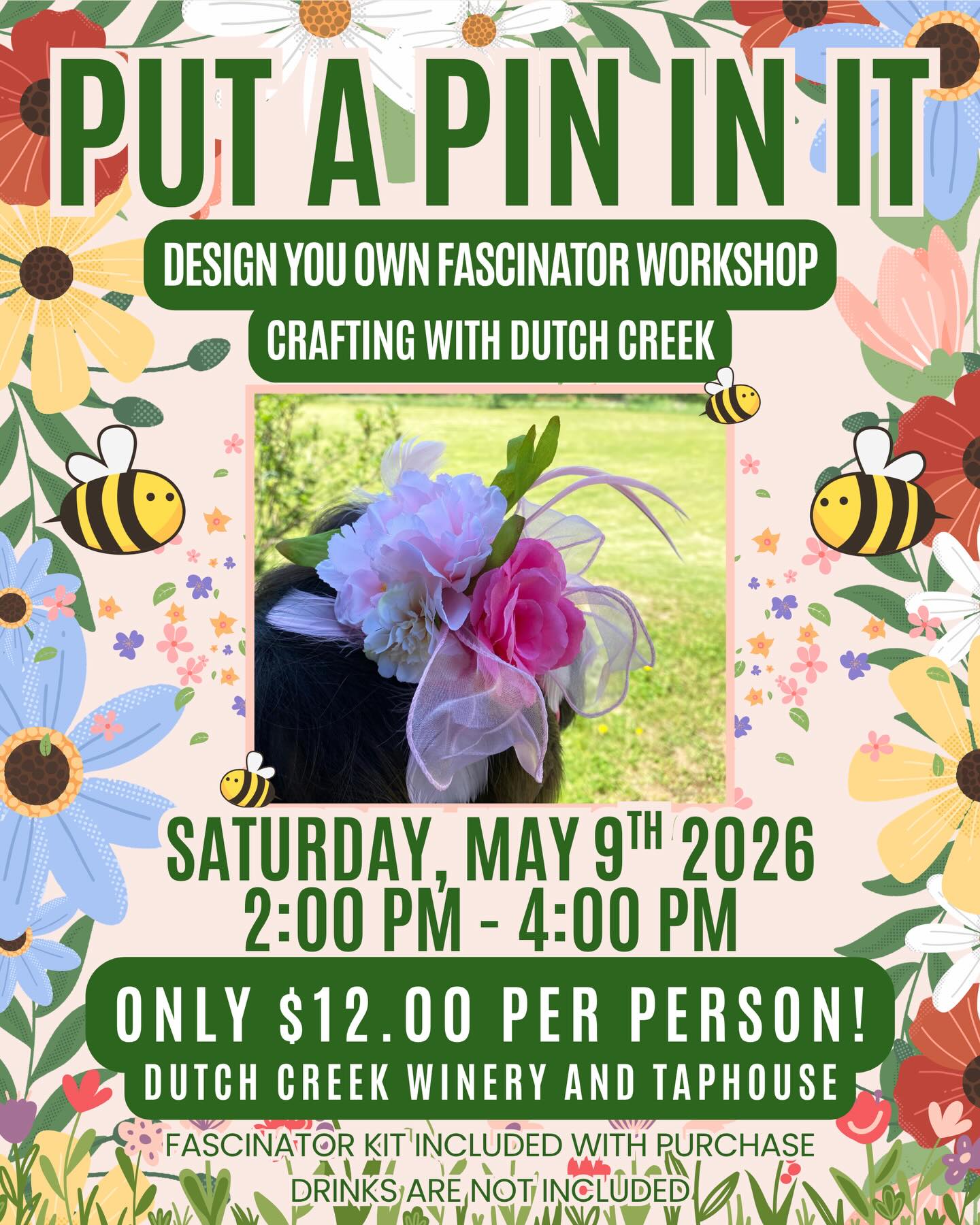 Crafting with Dutch Creek Winery - Fascinator Workshop
Join us on Saturday, May 9, from 2 to 4 PM at Dutch Creek Winery for a fun and creative afternoon of crafting. Participants will design and make their very own fascinator headband using a beautiful assortment of supplies, including flowers, feathers, and ribbon.
This workshop is perfect for parents and kids, friends, or anyone looking to spend a couple of hours making something playful and unique. With Mother’s Day just around the corner, it’s also a wonderful opportunity to create something special for Mom, or to enjoy a memorable crafting experience together.
Come sip, create, and leave with a one-of-a-kind accessory that’s full of charm and personality. Spaces are limited, so RSVP to save your spot on the events page at dutchcreekwinery.com
$12 per participant, payable at the door, covers all your crafting supplies. Drinks and food not included.
#visitathensohio #crafting #findithereohio #winetasting #mothersday