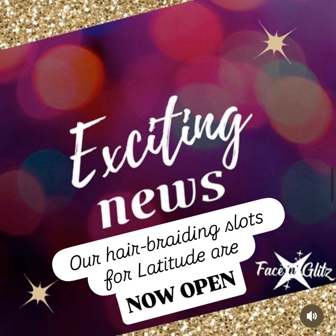 ✨ EXCITING NEWS🎉✨Our hair-braiding slots for Latitude are now OPEN!
Get ‘festival ready’ with our stunning Hair-Braiding available in fabulous styles including coloured extensions that add length and volume - perfect for Latitude!
Head to the link in our bio to get booked in🥰
.
.
#latitudefestival #latitudehairbraiding