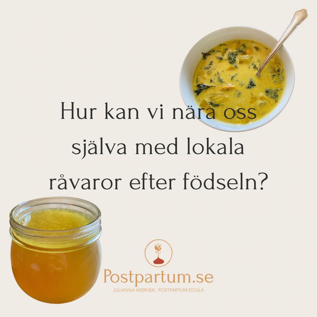 Vad är svensk postpartummat?
Jag tänker att det inte nödvändigtvis behöver vara husmanskost. Kanske kan modern, svensk postpartummat innefatta all mat som är baserad på svenska, eller kanske till och med europeiska, råvaror i säsong och som är varm, lättsmält och näringstät.
Det finns dock många traditionella rätter som passar utmärkt under postpartum, som inkokta grisfötter, fläsklägg och köttsoppa. Vi skulle också kunna koka en fast gröt på spannmålskross som den nyblivna mamman kan äta med händerna.
Mjölk känns väldigt svenskt men har bara varit måltidsdryck sedan 1800-talet. Traditionellt har svenskar framförallt förädlat mjölken till exempelvis ost och fil, vilket också gör den mer lättsmält.
Tång är en viktig del i den östasiatiska postpartumkosten eftersom den sägs stödja kroppens utrensning direkt efter födseln. I Sverige borde vi också ta bättre vara på tången, som är en både näringstät och hållbar råvara.
