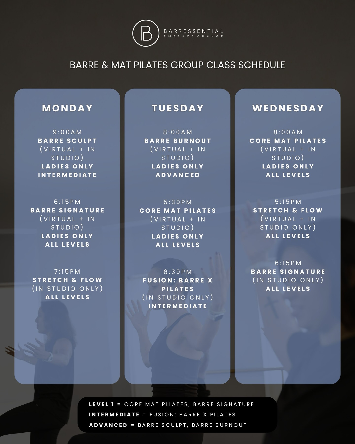 May Schedule is here! 🙌
Book your slots now through our app.
Schedule is subject to change. Please check the Barressential app or visit our website for the latest updates.