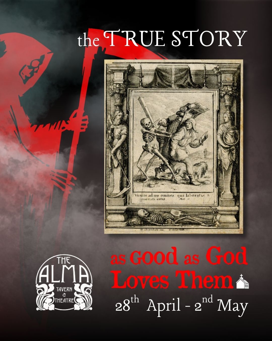 20% off an epic, historical true story - Tuesday - Saturday. Based on the incredible true story of Eyam in Derbyshire - a village that in 1665 courageously chose to isolate itself to prevent plague from spreading to neighbouring villages. Use promo code EYAM20 for your discount. Tuesday 28th April - Saturday 2nd May. Tickets on our website.