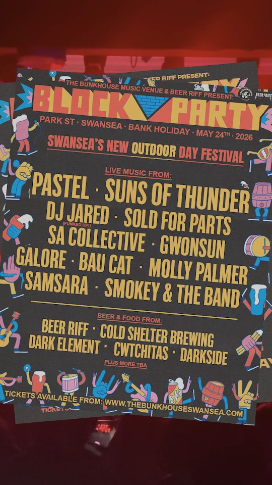 The Block Party is just a few more weeks away!
Find out what's happening right here 🔥
Tickets still available, get yours now munnnn 👇 thebunkhouseswansea.com