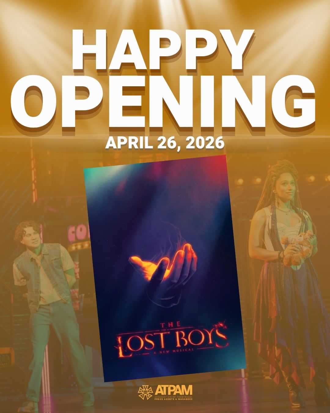 Santa Carla's most wanted are officially on Broadway and our ATPAM members got them there. @LostBoysMusical opens tonight at the Palace Theatre. 🧛