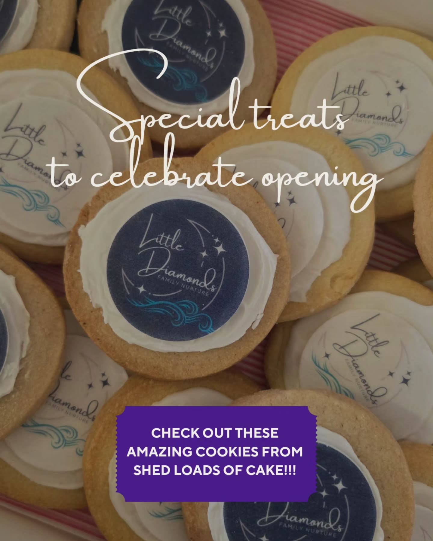 💝 Huge Thank You to Shed Loads Of Cake for these delicious branded cookies 💝
It's safe to say I have get some incredibly talented parents through my classes, and a box of Little Diamonds cookies to celebrate opening was such a lovely gift. Not only do they look fab, they taste delicious too!
If you're in classes this week, you're in for a treat. I'll do my very best not to eat them all... but no promises 😅
Thank you @shedloadsofcake ✨️
