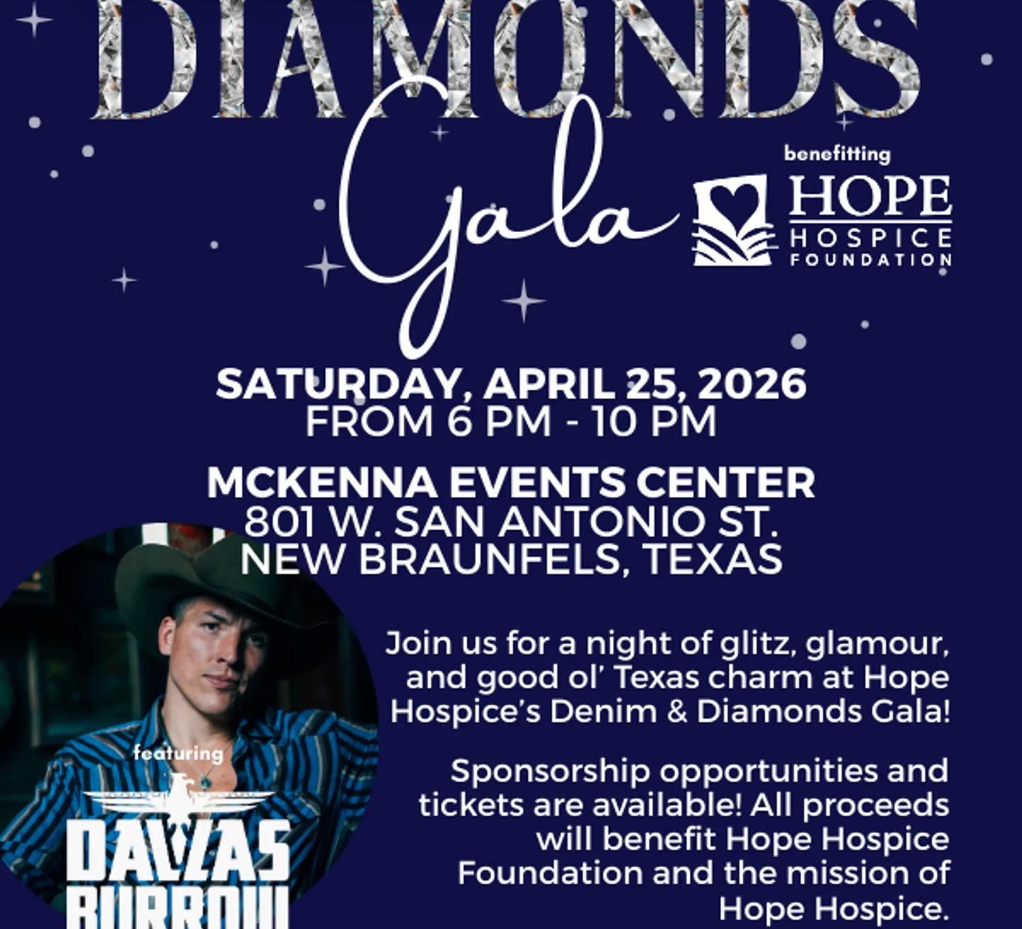 Very proud to be playing this evening at the Denim and Diamonds Gala benefiting @hopehospice from 6-10pm at the McKenna Events Center in New Braunfels, TX
I’ve had multiple family members receive end of life care from this incredible organization. It’s really important work they do. Come out and support an amazing cause, and let’s have a good time doing it.
We have heavy weight guitar player @mark_tokach in the band tonight 🎸🔥