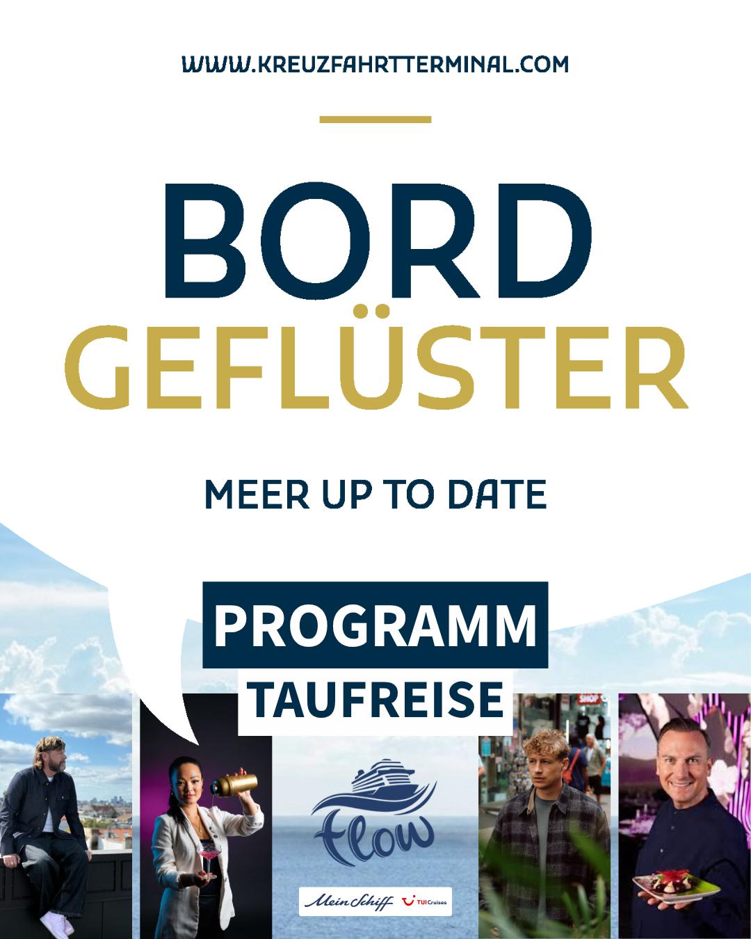 Taufreise 𝙈𝙚𝙞𝙣 𝙎𝙘𝙝𝙞𝙛𝙛 𝙁𝙡𝙤𝙬 – 𝗚𝗼 𝘄𝗶𝘁𝗵 𝘁𝗵𝗲 𝗙𝗹𝗼𝘄 wir sind mit dabei! 🛳️✨
𝙆𝙤𝙢𝙢 𝙢𝙞𝙩 𝙪𝙣𝙨 𝙖𝙣 𝘽𝙤𝙧𝙙 und freue dich auf ein spektakuläres 𝗧𝗮𝘂𝗳𝗲𝘃𝗲𝗻𝘁! Am 𝟮𝟬.𝟬𝟲.𝟮𝟬𝟮𝟲 findet die Taufe der 𝙈𝙚𝙞𝙣 𝙎𝙘𝙝𝙞𝙛𝙛 𝙁𝙡𝙤𝙬 im Hafen von Triest statt.
Unter dem Motto „𝗚𝗼 𝘄𝗶𝘁𝗵 𝘁𝗵𝗲 𝗙𝗹𝗼𝘄“ steht das individuelle Erlebnis im Mittelpunkt:
Die Taufzeremonie verteilt sich auf verschiedene Orte an Bord und macht diesen Moment zu etwas ganz Besonderem.
📍 Ein exklusives Rahmenprogramm mit musikalischen Highlights von 𝗧𝗶𝗺 𝗕𝗲𝗻𝗱𝘇𝗸𝗼 und 𝗥𝗲𝗮 𝗚𝗮𝗿𝘃𝗲𝘆.
📍 Kulinarisch wird die Reise von Sternekoch 𝗧𝗶𝗺 𝗥𝗮𝘂𝗲, aus dessen Feder das Restaurant 𝗙𝘂𝗴𝘂 auf der 𝘔𝘦𝘪𝘯 𝘚𝘤𝘩𝘪𝘧𝘧 𝘙𝘦𝘭𝘢𝘹 und 𝘔𝘦𝘪𝘯 𝘚𝘤𝘩𝘪𝘧𝘧 𝘍𝘭𝘰𝘸 stammt und der "Queen of Cocktails" 𝗟𝗶𝗻𝗵 𝗡𝗴𝘂𝘆𝗲𝗻, die exklusive Signature-Drinks für die 𝗖𝗮𝗽𝘁𝗮𝗶𝗻'𝘀 𝗕𝗮𝗿 an Bord kreiert, begleitet - besondere Genussmomente an Bord garantiert! 💫
❓𝗗𝘂 𝗵𝗮𝘀𝘁 𝗙𝗿𝗮𝗴𝗲𝗻? 𝗗𝘂 𝗺ö𝗰𝗵𝘁𝗲𝘀𝘁 𝗱𝗮𝗯𝗲𝗶 𝘀𝗲𝗶𝗻?
☎️/💬 🇩🇪+49 651 98 22 30 40 🇱🇺+352 269 492 40
📧 urlaub@kreuzfahrtterminal.com
🌐 www.kreuzfahrtterminal.com
Die Taufe ist eingebettet in zwei 8-tägige Reisen vom 17.–25. Juni sowie 18.–26. Juni 2026. Beide Routen starten in Triest, führen über Koper und Palermo und enden in Palma de Mallorca.
Zwei entspannte Seetage bieten zusätzlich Raum, die vielfältigen 𝘔𝘦𝘪𝘯 𝘚𝘤𝘩𝘪𝘧𝘧® Premium-Inklusivleistungen in vollen Zügen zu genießen.
𝗠𝗘𝗘𝗥𝗕𝗟𝗜𝗖𝗞? 𝗞𝗧⚓ - 𝗪𝗶𝗿 𝘀𝗲𝗵𝗲𝗻 𝘂𝗻𝘀 𝗮𝘂𝗳 𝗱𝗲𝗿 𝗙𝗹𝗼𝘄!
#meerblick #2026 #meinschiffflow #taufe #taufreise #meinschiff #kreuzfahrtterminal #timbenzko #timraue #linhnguyen #reagarvey