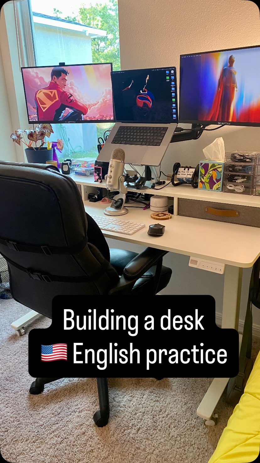 Learn some English vocabulary with me while I build a new standing desk! There are word translations in Spanish, Portuguese, and French!
I’m testing out a new video format. Let me know if you like it! I’ll post more movie/series clips soon too!
#englishteacher #pronunciation #vocabulário #inglesfacil #inglesamericano