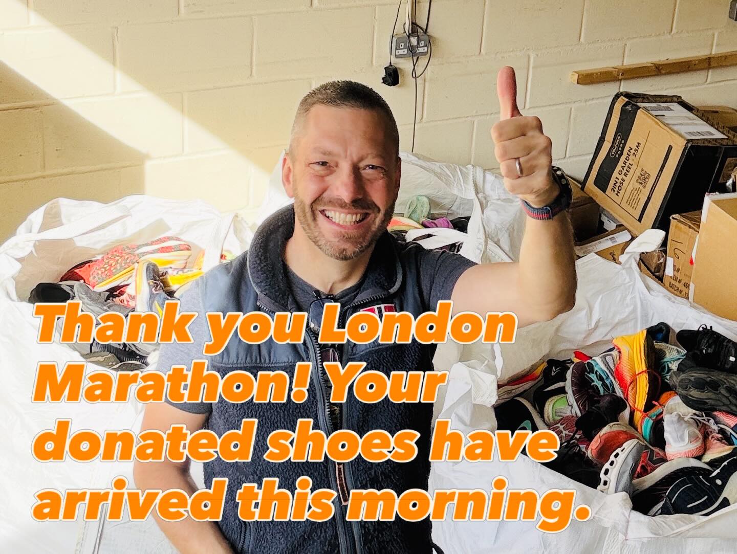 Thanks @londonmarathon - your donated shoes arrived this morning. Good luck to all the runners today!!