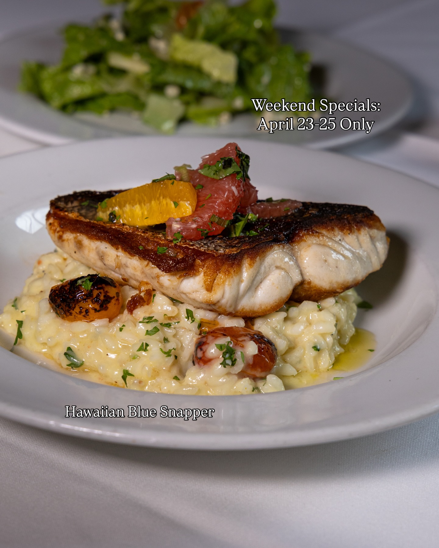 Chef’s specials are running April 23–25.
Insalata — Romaine with Gorgonzola, apple, spicy walnuts, and a honey white balsamic vinaigrette. The sweet-heat balance on this one works.
Gamberi Aglio, Olio e Peperoncino — Hawaiian deep water blue prawns in garlic confit, Calabrian chili, white wine, and fresh herbs, served with grilled homemade bread. Aglio, olio e peperoncino is about as classic an Italian preparation as it gets.
Lasagna — Short rib ragu layered with mozzarella, Parmesan, and a mascarpone bechamel. Built the way lasagna is supposed to be built, but with a short-rib twist.
Hawaiian Uku Blue Snapper — Pan-seared and plated over a roasted heirloom tomato lemon risotto with citrus supremes and fresh herbs. Clean, bright, and a nice counterpoint to the rest of the menu.
Pro tip: The snapper wants a crisp white — ask your server what’s open. And if the pairing hits, keep it in mind for Wednesday, when we do 25% off every bottle of wine all evening.
📍 6203 N Capital of Texas Hwy, Austin, TX 78731
📞 (512) 349-7667
#ItalianFoodAustin #AustinItalian #SienaAustin #TuscanCuisineATX