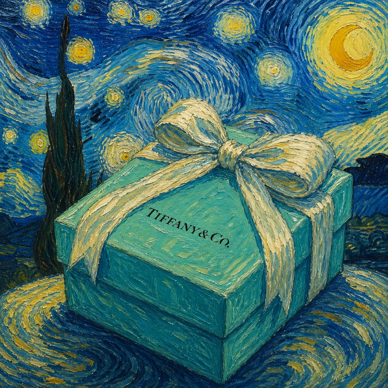 đ¨đ Where luxury meets brushstrokes.
A Van Goghâinspired take on the iconic Tiffany blue box â swirling movement, rich texture, and painterly light transforming a symbol of elegance into expressive fine art. The familiar becomes emotional, the classic becomes alive.
Blending timeless brand icons with historic art styles creates advertising that feels both elevated and unforgettable. When post-impressionist energy meets luxury packaging, even a simple box becomes a masterpiece.
cbirdcreative.com
#VanGoghInspired #TiffanyBlue #TiffanyBox #LuxuryPackaging #ArtMeetsAdvertising