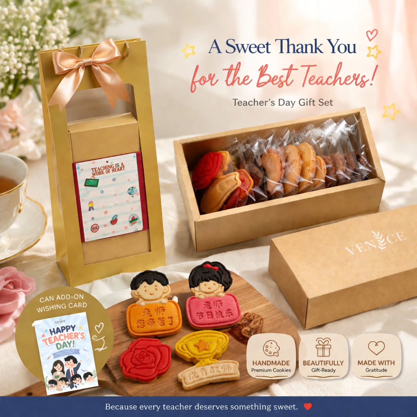 🎁 Teacher’s Day Gift — Ready to Impress
Not just cookies.
A gift they’ll remember ✨
Elegant packaging, meaningful design, and flavours that truly stand out.
Finest Taste in Every Bite.
🚚 Klang Valley: Same-day delivery on 13 May
💬 WhatsApp now to secure your slot
📦 Other States Delivery:
❌ 3–4 May — FULL
✅ Only slots left: 7th–8th May 2026
🌐 www.venicecookieshouse.com
⚠️ Limited sets — last few slots available
#venicecookies #teacherday #giftbox #buttercookies #malaysia