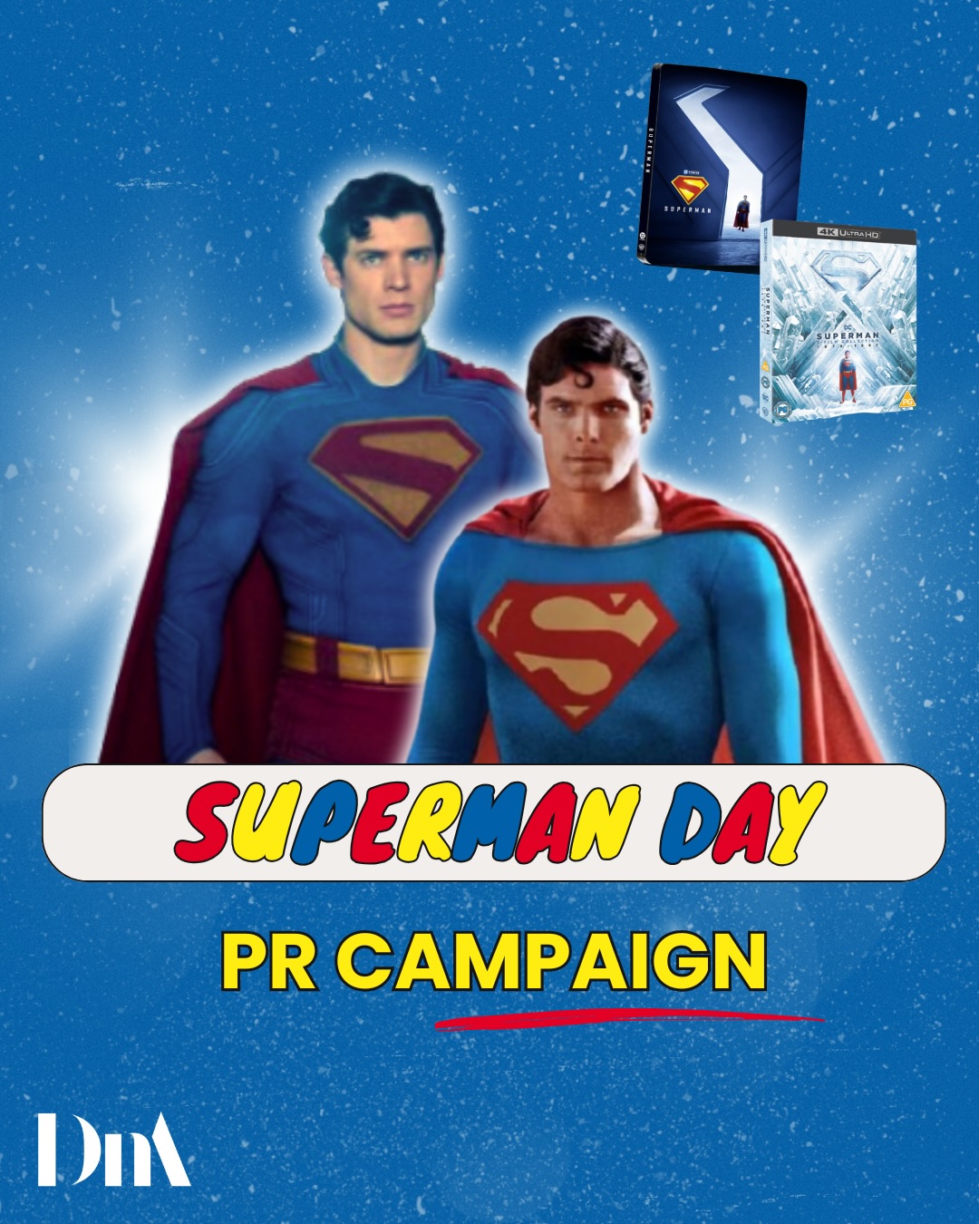 It’s a bird! It’s a plane! It’s Superman Day! 🦸🏻♂️
We loved working on the PR campaign for the Superman limited-edition Collectible 4K UHD SteelBook® and the Superman 5-film Collection 1978 - 1987 4K UHD, both available at HMV.
For this campaign, we teamed up with creators on Superman Day, gifting them these exciting releases along with some fun merch to celebrate the day 🎁
Plus, we ran competitions with EMPIRE and MCM Comic Con to give away some special prizes, and the campaign was supported on socials by entertainment media 🗞️
What Superman is your favourite? ⭐