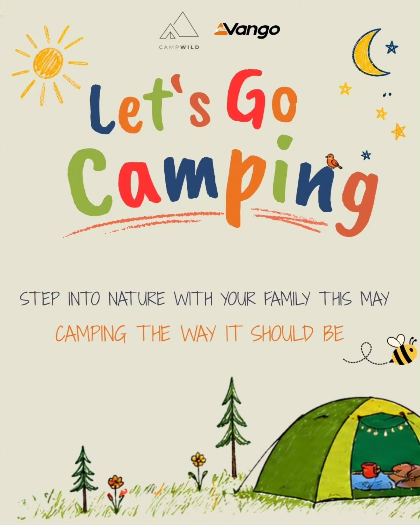 Let’s Go Camping 🌿
This May, we’re making it simple for families to take their first night under the stars.
Because getting outside with kids matters…
but actually making it happen? That’s the hard bit.
So here’s what we’ve got going on 👇
👉 A simple family starter pack, everything you need to plan your first night
👉 £5 off your first Wild Space to help you get started
👉 Real family experiences + simple tips
So you can see exactly how it works (no overthinking)
👉 Kids’ drawing competition (launching 04.05.26)
With some epic prizes to get them involved
👉 Loads more across the month
Stories, ideas, and ways to get outside together
This isn’t about perfect camping.
It’s about starting.
One night
.
That’s all it takes.
#camping #CampWild #family #betteroutside