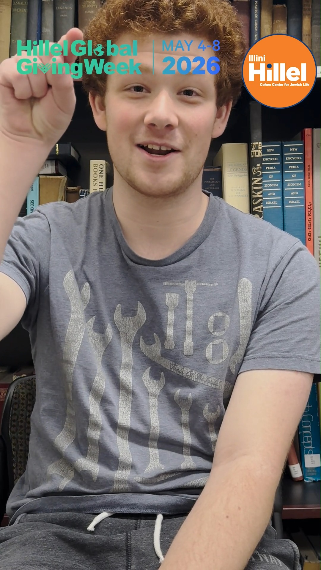 Hillel Global Giving Week kicks off TOMORROW!
Hear from Rafi, a student leader at Illini Hillel, about how he found his place as a leader as part of the Hillel Leadership Council, a minyan leader, and more!
Support students like Rafi with a matched gift today at give.hillel.org/globalgiving26 and keep an eye out for more meaningful student stories all week long!