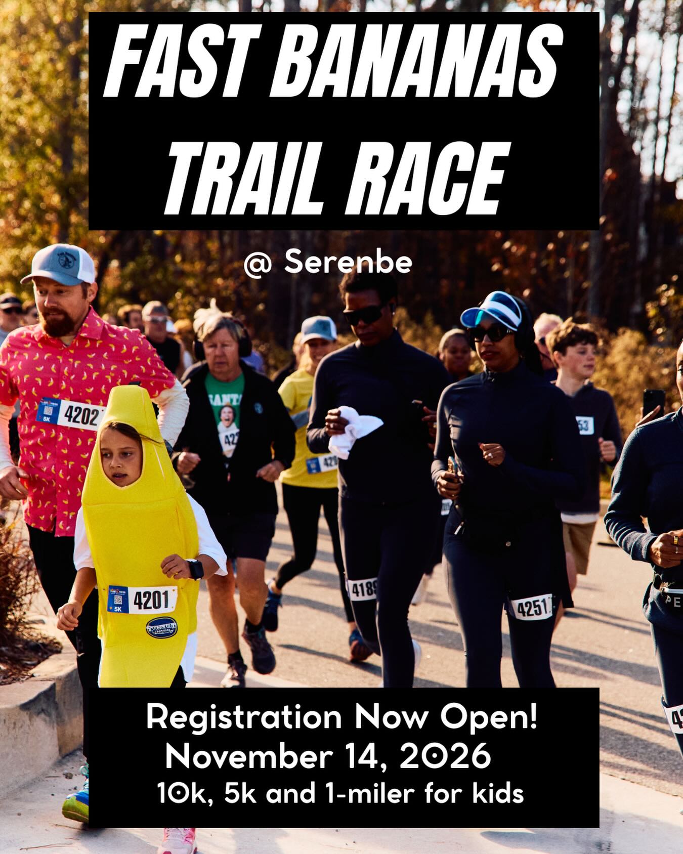 Fast Bananas Trail Race at Serenbe is back 🌿🏃♂️
Registration is officially OPEN for our race on Saturday, November 14th! Come join us out in nature and experience the beautiful trails of Serenbe. Whether you’re racing hard or just enjoying the run, this is one you don’t want to miss.
has always we have a 10k 5K and one miler for kids. Get your early bird right now!!
Grab your spot and come run with us!
sign-up link in bio!
@serenbe
#FastBananasTrailRace #TrailRaceSerenbe #RunATL