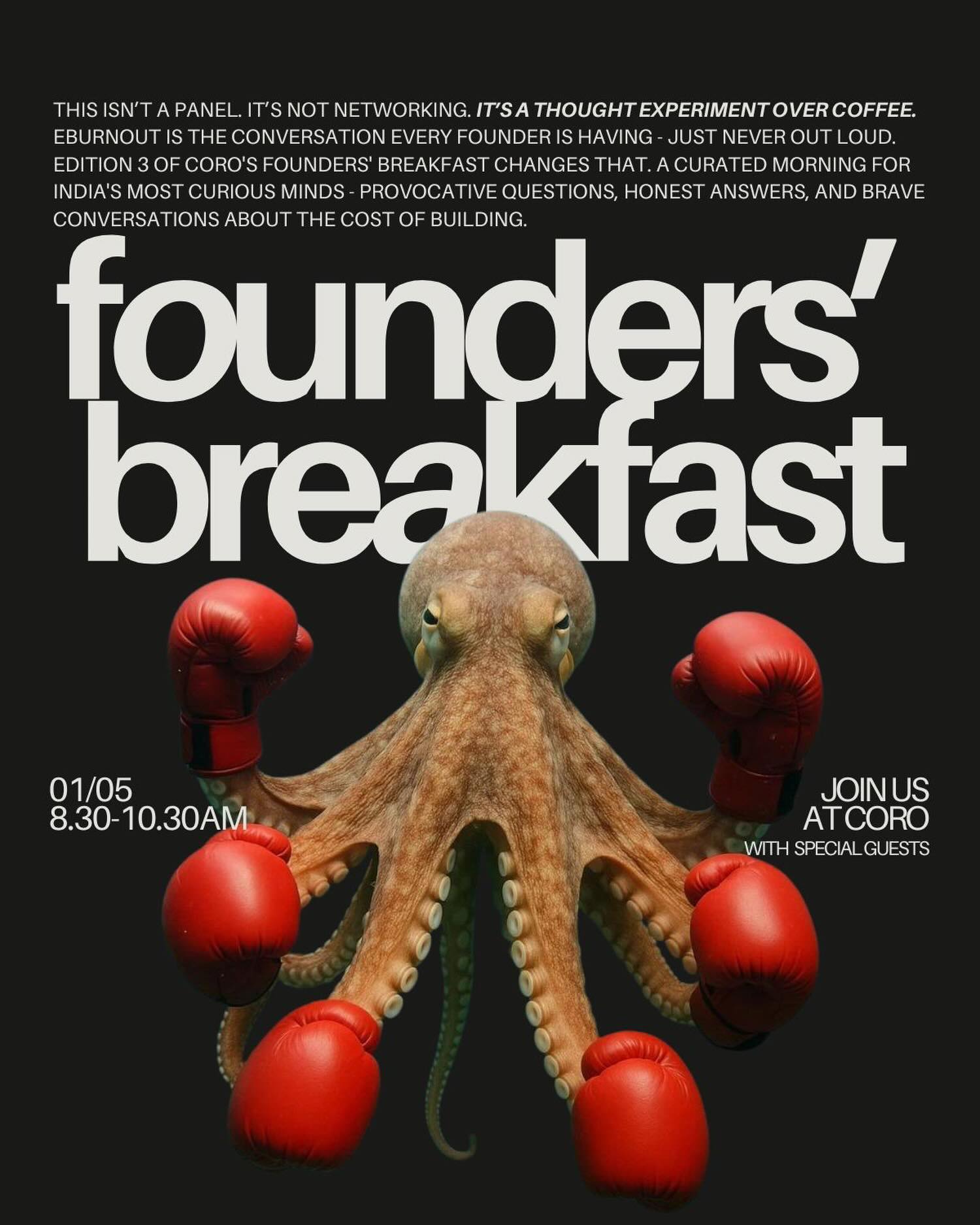 Join us this Saturday for Edition III of Founders’ Breakfast’!
A space for founders to come together, enjoy a meal, and connect over building something- whatever domain that may be in ⚒️
Limited spots! Register now. Link in our bio 🔗
