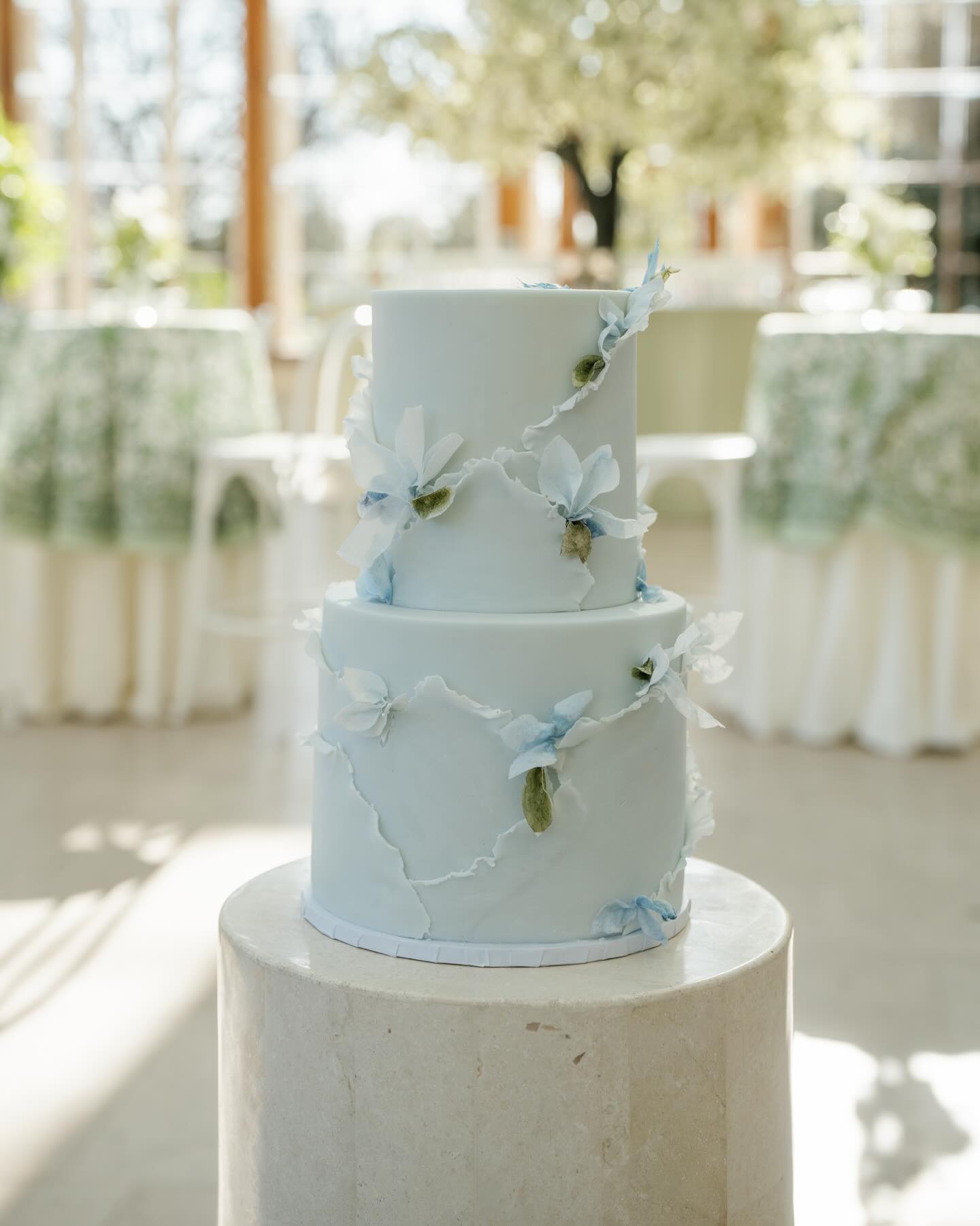 Two cakes, thoughtfully paired - pink and blue, made for twins 🌸 Each one set on its own stone plinth, quietly commanding attention. Delicate icing flowers adorned every tier, each petal handmade with care (and we can confirm - absolutely divine) 🪻
Soft, thoughtful, and just enough.
Venue: @kewgardens / @kewevents
Furniture: @houseoffurncollection
Catering: @caperandberry
Photography: @rebeccasearlephotography
Music: @younggunsgroup
Flowers: @maryjanevaughan
Cake: @annalewiscakedesign
Production: @stormlightingltd
Trees: @twilighttrees
Stationery: @unofficialhalimah