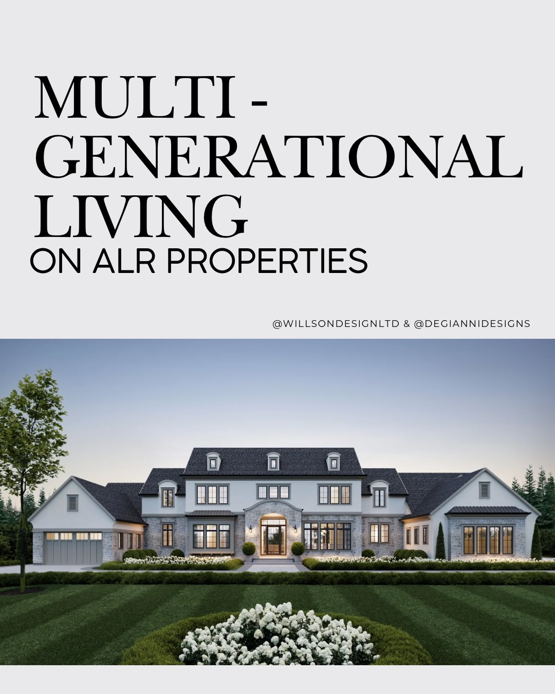 Multi-generational living on ALR properties requires a different level of planning.
There is more to consider from the beginning.
The people. The property. The process.
We’re sharing our next Creative, Curator, Craftsman feature this Friday with Cam Krause from @willsondesignltd
A conversation around how to approach these projects with more clarity and intention.
#degiannidesigns #multigenerationalliving #willsondesign