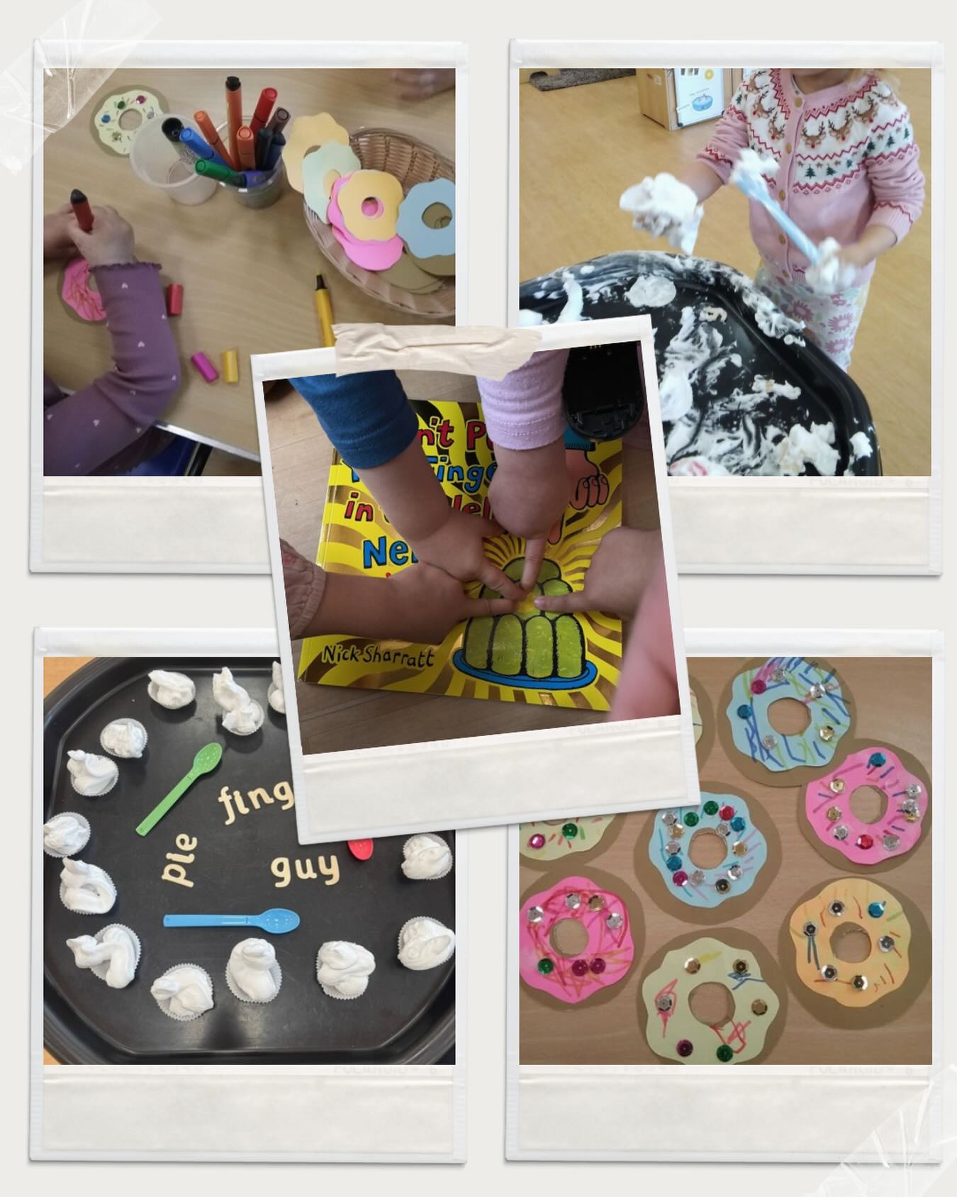 At the village hall site, we have been delving into some fun activities from our core book, ‘Don’t Put Your Finger in the Jelly, Nelly!’ 📖
Throughout this term, we have brought this story to life—from ‘frosting’ our sparkly doughnuts to getting messy with sensory foam ‘cream.’ 🍩
It has been wonderful to watch the children have so much fun while practicing their fine motor skills and letter recognition! ✨
#peterborough #sensoryplay #preschool #eyfs #earlyyearspeterborough