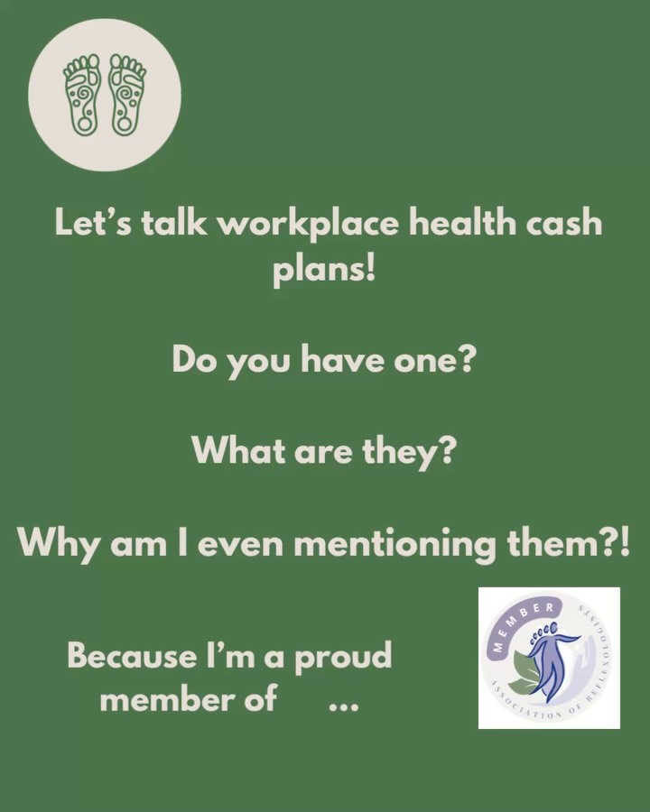 You could be having a treat!
Many people don’t realise their workplace health cash plan may include reflexology so if you’re not sure now’s the time!!!
If you do have a cash plan you could be able to claim back part or all of your treatment cost. Check with the provider what you’re able to access, it’s a great way to make well-being feel more accessible.
As a very happy member of the @aorreflexology I’m able to help provide a receipt for your treatment. Most providers require your reflexologist to be a member of a recognised professional body. This means treatments are carried out by fully insured, qualified practitioners.
Have a look and get booking!