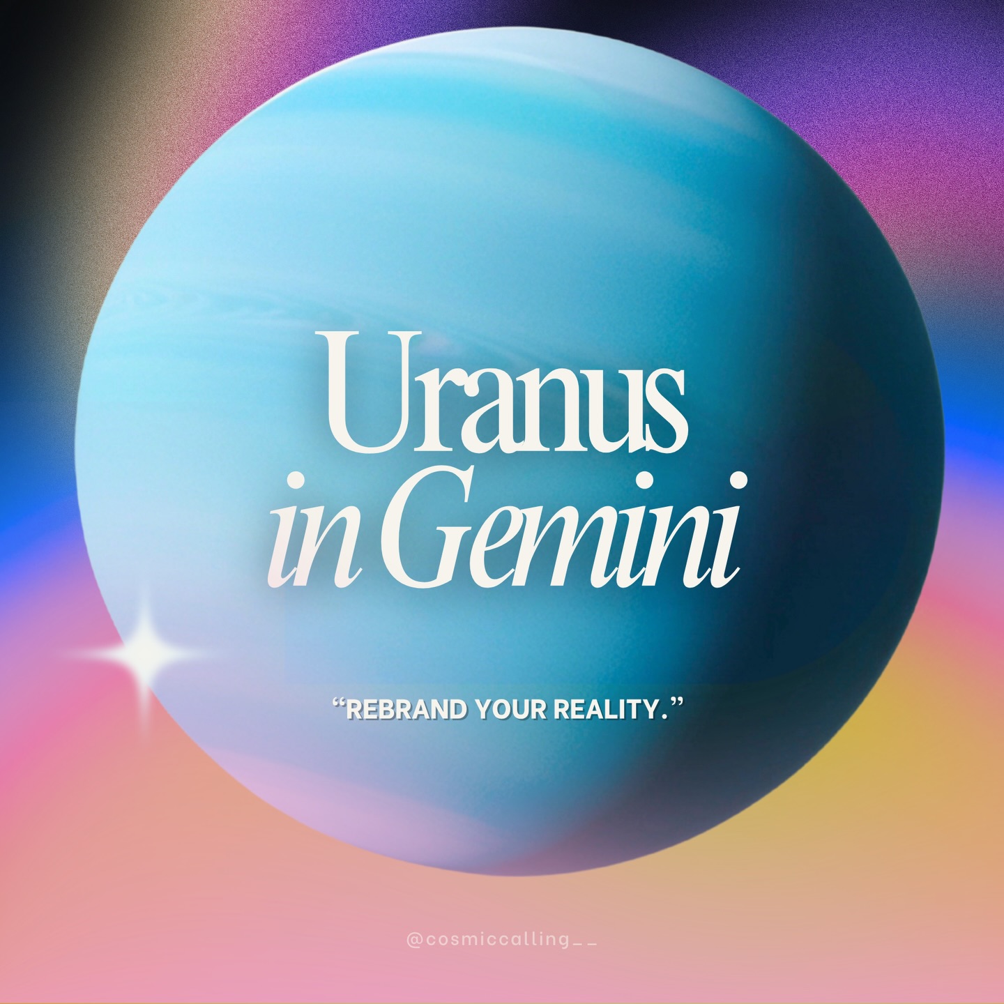 Uranus will enter Gemini tomorrow ✦ The planet of revolution is now in the sign of the mind. The last time this happened we invented mass media. This time we’re inventing something we don’t have a name for yet.
Seven years. Nothing will look the same on the other side.
The way we process, share, and interpret reality begins to change.
We won’t fully understand while it’s happening, but later realise changed everything.
Swipe for the full breakdown — what’s coming, what it means, and the dates that will matter.
→ Part 2: find your rising sign forecast in the next post.
→ Full forecasts by rising sign at the link in bio.
#uranusingemini #uranus #gemini