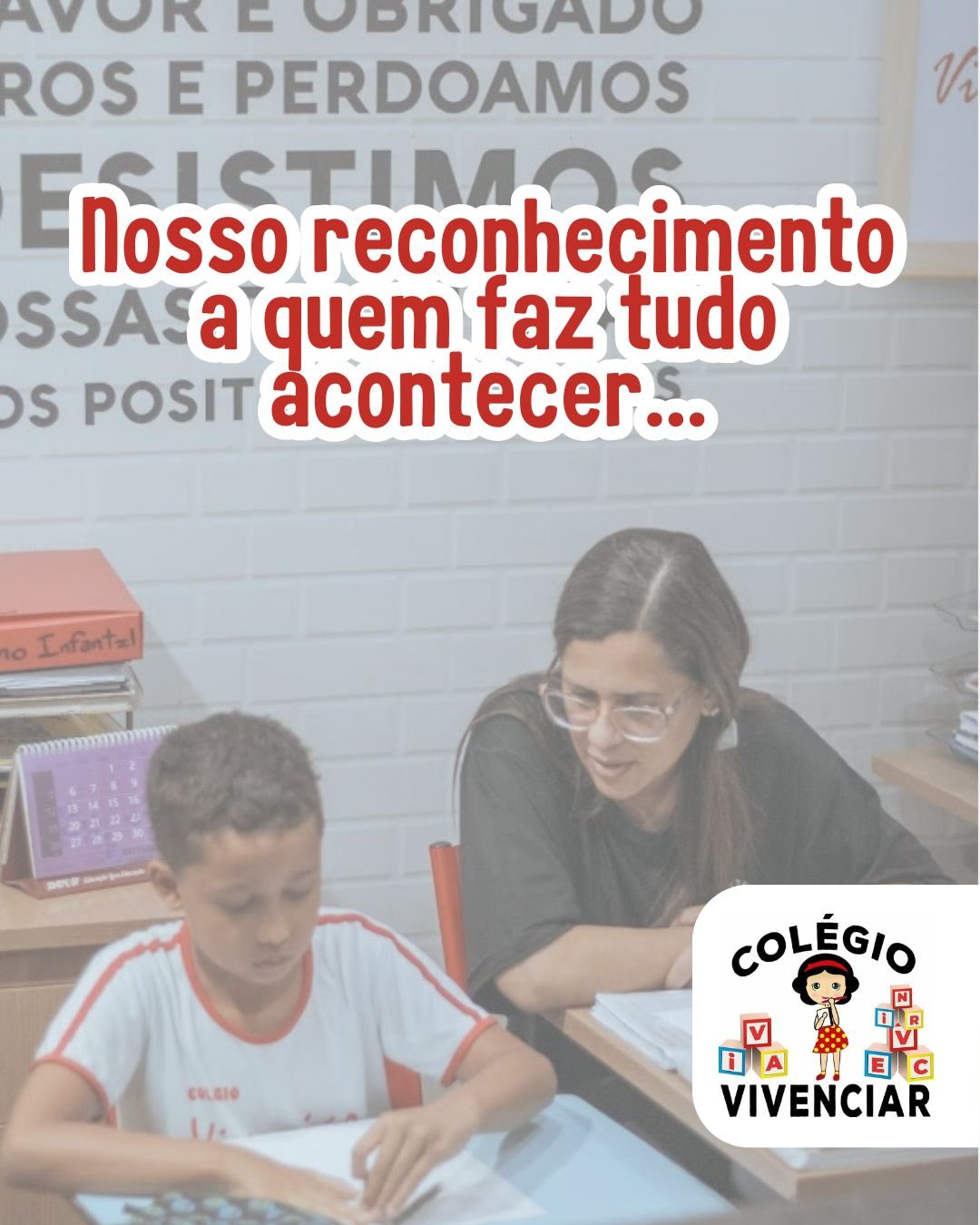 Neste Dia do Trabalhador, nosso reconhecimento é para todos os profissionais que fazem o Colégio Vivenciar acontecer todos os dias.
Cada colaborador, em sua função, contribui com dedicação, cuidado e responsabilidade para construir um ambiente acolhedor, seguro e propício ao desenvolvimento das crianças.
Do pedagógico ao apoio, da coordenação aos serviços essenciais, é o trabalho em conjunto que sustenta a qualidade da nossa rotina e fortalece a confiança das famílias.
Nossa gratidão a toda equipe que, com compromisso e presença, transforma a educação diariamente.