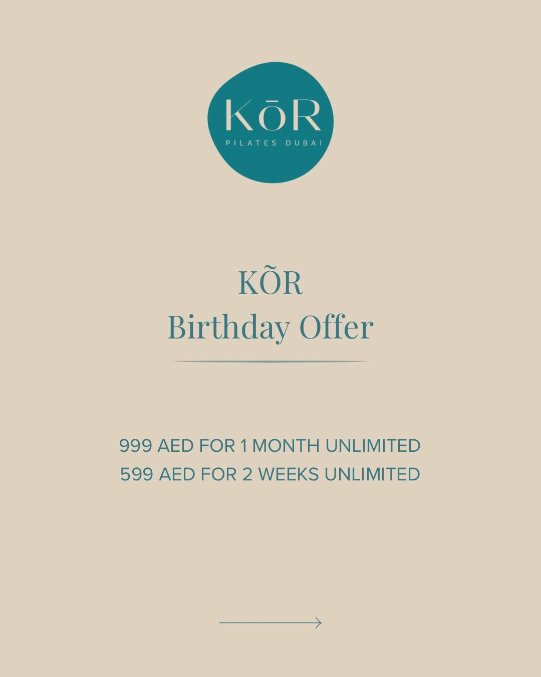 Birthday offers at KÕR ✨
For a limited time, enjoy:
– 2 weeks unlimited
– 1 month unlimited
Whether you’re new to reformer or already part of our community, it’s the perfect time to start (or come back to) your routine.
Spaces are limited ♡
Book via the link in bio