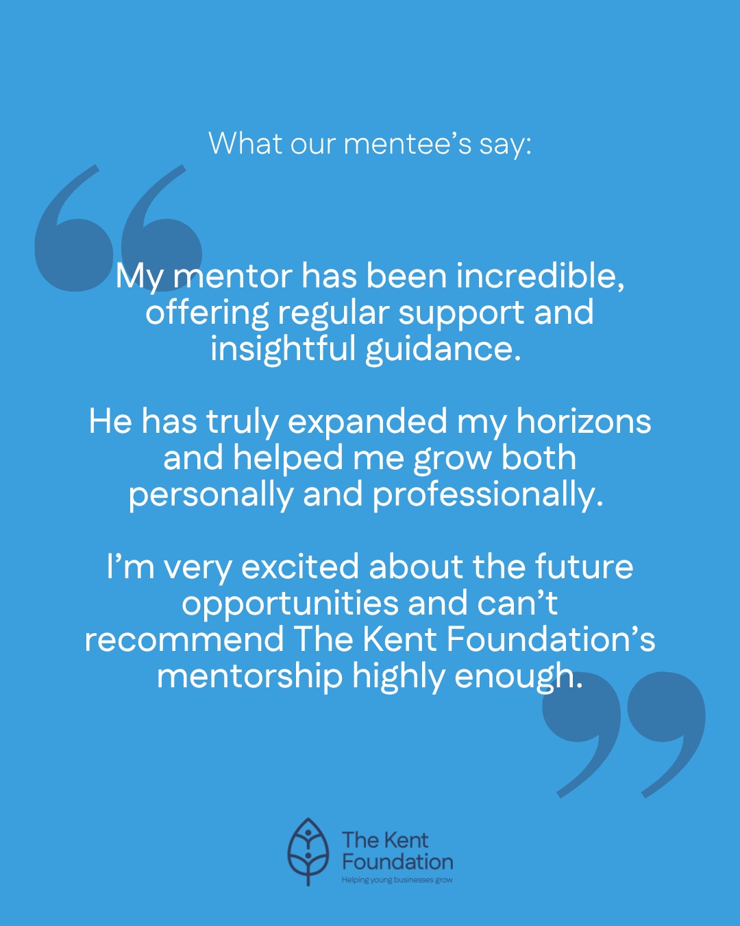 The mentoring effect 🌟
The right mentor can do more than support your business, they can help build your confidence, challenge your thinking, and open up new opportunities. 🚀
At The Kent Foundation, our free mentoring service connects young business owners with experienced mentors who genuinely want to see them succeed.
🔗 Find out more about mentoring via the link in our bio.
#TheKentFoundation #BusinessMentoring #YoungEntrepreneurs #SmallBusinessSupport #KentBusiness