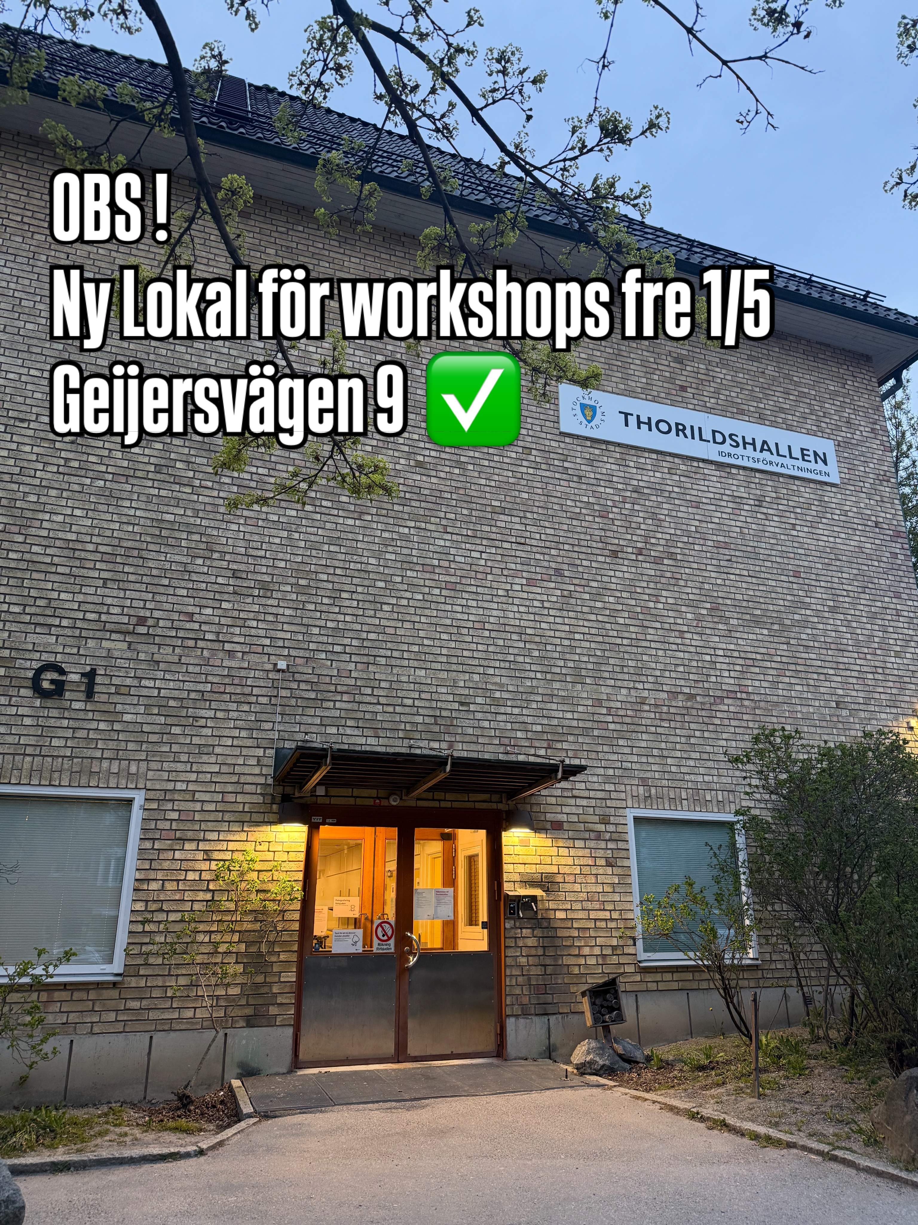Lägg märke till att vi har bytt lokal för workshops med Lexis Hernandez fredag 1/5.