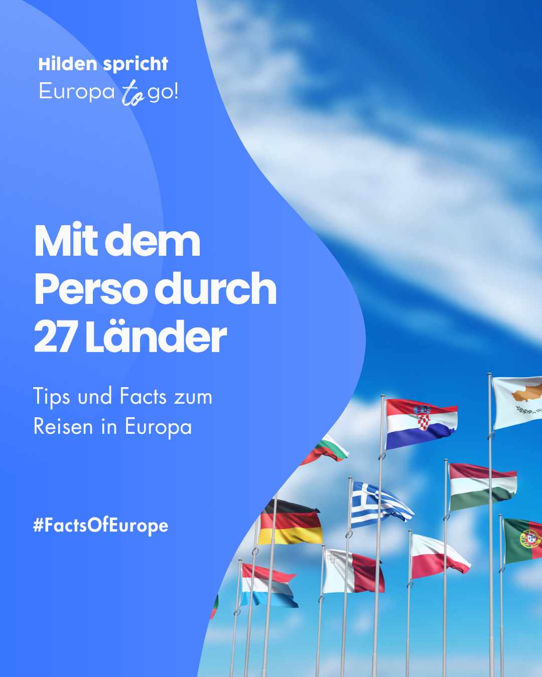 Mit nur einem Perso durch 27 Länder? In Europa ist das für viele Alltag. 🌍
Unser neuer Post zeigt, warum das so ist und was das ganz konkret mit deinem Alltag in Hilden zu tun hat.
Was ist das beste Europa-Wochenend-Reiseziel von Hilden aus?
“Hilden spricht: Europa to go“ wird von der Landesinitiative Europa-Schecks des Ministers für Bundes- und Europaangelegenheiten, Internationales sowie Medien und Chef der Staatskanzlei des Landes Nordrhein-Westfalen unterstützt. Im Auftrag der Europaunion Haan und in Kooperation mit der VHS Hilden-Haan.
#Hilden #HildenSpricht #Europa #EuropaToGo #EU #Beteiligung #Europascheck #FactsOfEurope