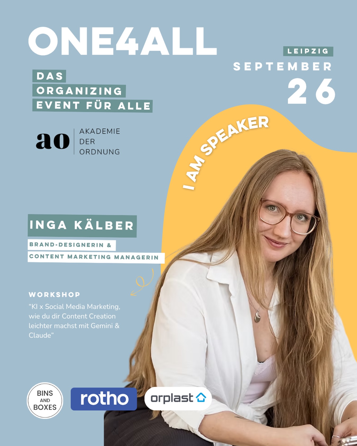 SPEAKER-UPDATE: Inga Kälber ist dabei ⤵️
Wir freuen uns sehr, Inga Kälber von @leuchtkraft_studio in diesem Jahr als Gast-Speakerin beim ONE 4 ALL Event im September begrüßen zu dürfen. 💛
Inga ist freiberufliche Social-Media-Managerin, Content Creatorin und Brand-Designerin aus Leipzig. Vielleicht kennt die ein oder andere sie noch über ihre frühere Marke Zero Waste Deutschland @zero_waste_deutschland
Heute arbeitet sie mit selbstständigen Frauen und kleinen Brands an strategischem Content, der nicht nur sichtbar macht, sondern auch verbindet, Orientierung gibt und Zielgruppen auf ethische Weise zu Kund*innen macht.
Seit 1,5 Jahren beschäftigt sie sich außerdem intensiv damit, wie KI-Tools sinnvoll in diesen Prozess integriert werden können und was unsere KI-Nutzung wirklich an Ressourcen kostet.
Beim ONE 4 ALL bringt Inga ihr Workshop-Thema mit:
✨ KI x Social Media Marketing: Wie du dir Content Creation leichter machst mit Gemini & Claude
Während du für deine Klient*innen Ordnung in physische Räume bringst, herrscht in deiner Content-Erstellung vermutlich oft das kreative Chaos (oder gähnende Leere).
In diesem Workshop lernst du, wie du Claude von einer generischen Textmaschine zum digitalen Assistenten umbaust. Und zwar so, dass er deine spezifische Tonalität als Ordnungscoach präzise adaptiert und dir als Sparring Partner zur Seite steht.
Damit du in Zukunft Content erstellen kannst, der wirklich gelesen wird, ohne Stunden in Texte zu investieren.
Wir freuen uns sehr, dass Inga beim ONE 4 ALL dabei ist und dieses wichtige Thema mit euch greifbar, praxisnah und verständlich macht.
👉 Tickets für das ONE 4 ALL Event bekommt ihr über unseren Link in der Bio.
Nutzt ihr KI bereits für euren Content oder steht ihr noch ganz am Anfang? Schreibt es gern in die Kommentare ⤵️
ORGANIZING EVENT
ORDNUNGSCOACH
PROFESSIONAL ORGANIZING
HOME ORGANIZING
#ordnungscoach #ordnungalsberuf #homeorganizing #professionalorganizer #communityevent
photo credit: Josy Schreier