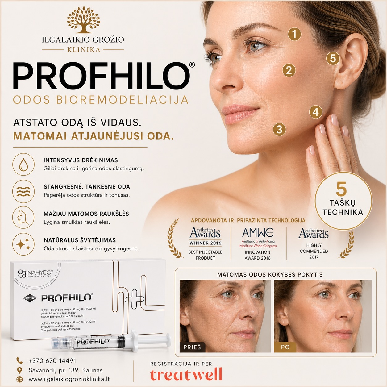 PROFHILO® – kai norisi pagerinti odos kokybę, o ne kardinalai keisti veido bruožus.
Dažnai klientės ateina su tuo pačiu noru –
kad oda atrodytų geriau, bet nebūtų matyti, jog kažkas daryta.
PROFHILO būtent tam ir skirtas.
Tai nėra užpildas.
Tai procedūra, kuri gerina odos kokybę iš vidaus – drėkina, stiprina, grąžina stangrumą.
Po jos dažniausiai matome:
– skaistesnę, gyvybingesnę odą
– geresnį tonusą ir elastingumą, stangrumą
– mažiau matomas smulkias raukšles
✔ Atliekama tik kelių dūrių principu (5 taškų metodika)
✔ Procedūra greita, be sudėtingo atsistatymo
✔ Po jos galima iš karto grįžti prie įprastos dienos veiklų
✔ Rezultatas – natūraliai atjaunėjusi Jūsų oda
👩⚕️ Ilgalaikio grožio klinikoje PROFHILO® procedūras atlieka gydytojos dermatologės – įvertinamas odos tipas, būklė ir parenkamas tinkamiausias sprendimas būtent Jums.
💎 PROFHILO® procedūros kaina šiuo metu tik 270 €
📍 Savanorių pr. 139, Kaunas
📞 +370 670 14491
📩 Registracija:
– per Treatwell platformą
– klinikos svetainėje #profhilo #grozioinjekcijos #biorevitalizacija #injekcijos #kaunas
