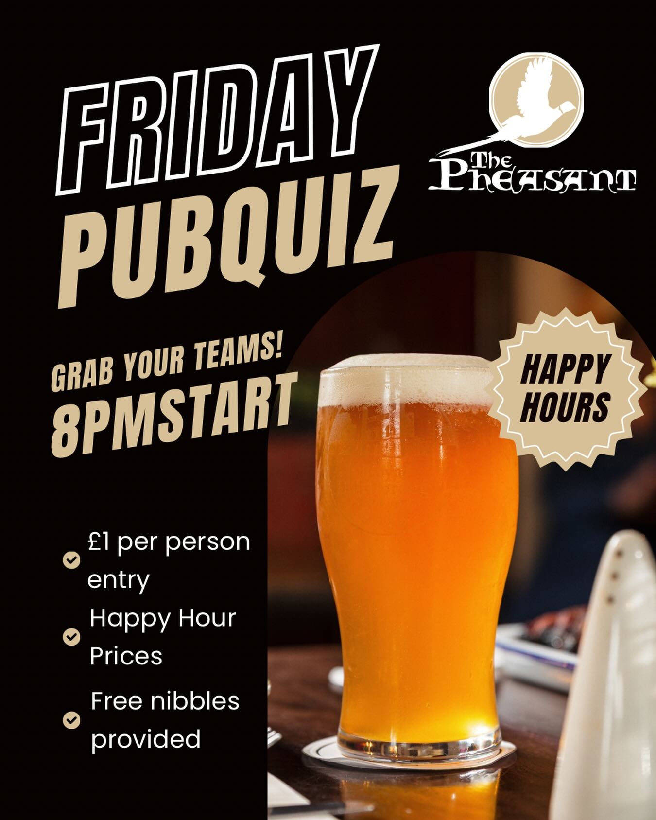 Grab your brainiest friends together for our monthly pub quiz tonight. Can you believe it’s May already?
#thepheasantrestaurant #pubquiz #fridayfeels