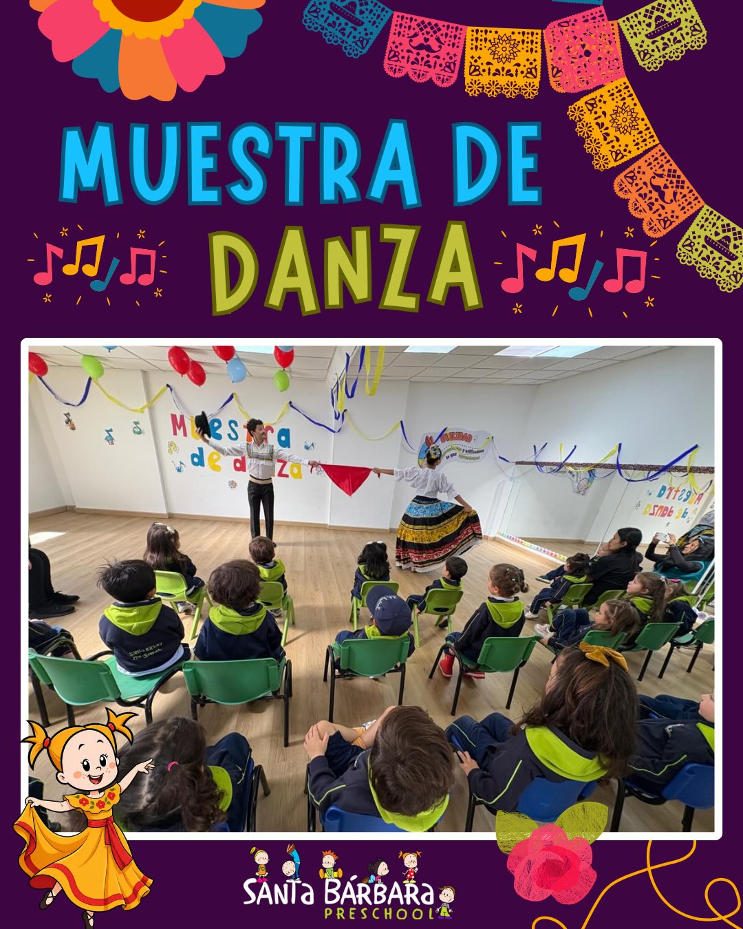 Disfrutamos de una hermosa muestra de danza, llena de ritmo, alegría y expresión. 💃✨
#santabárbarapreschool #ArteEnElJardín #MuestraDeDanza #ExpresiónCorporal #AprenderJugando