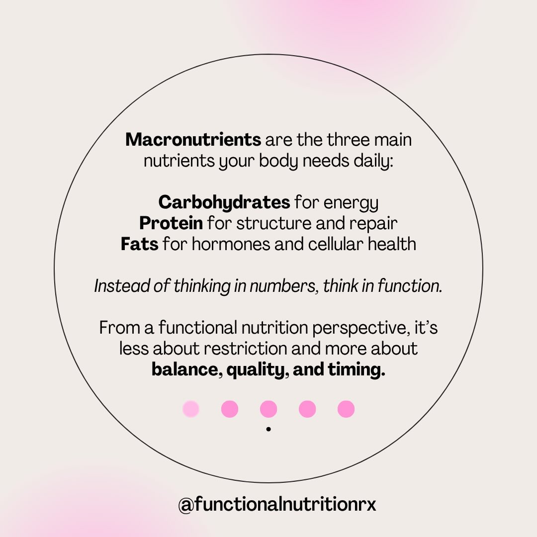 Macros aren’t about numbers, they’re about function—focus on balance, quality, and timing. #functionalnutritionrx