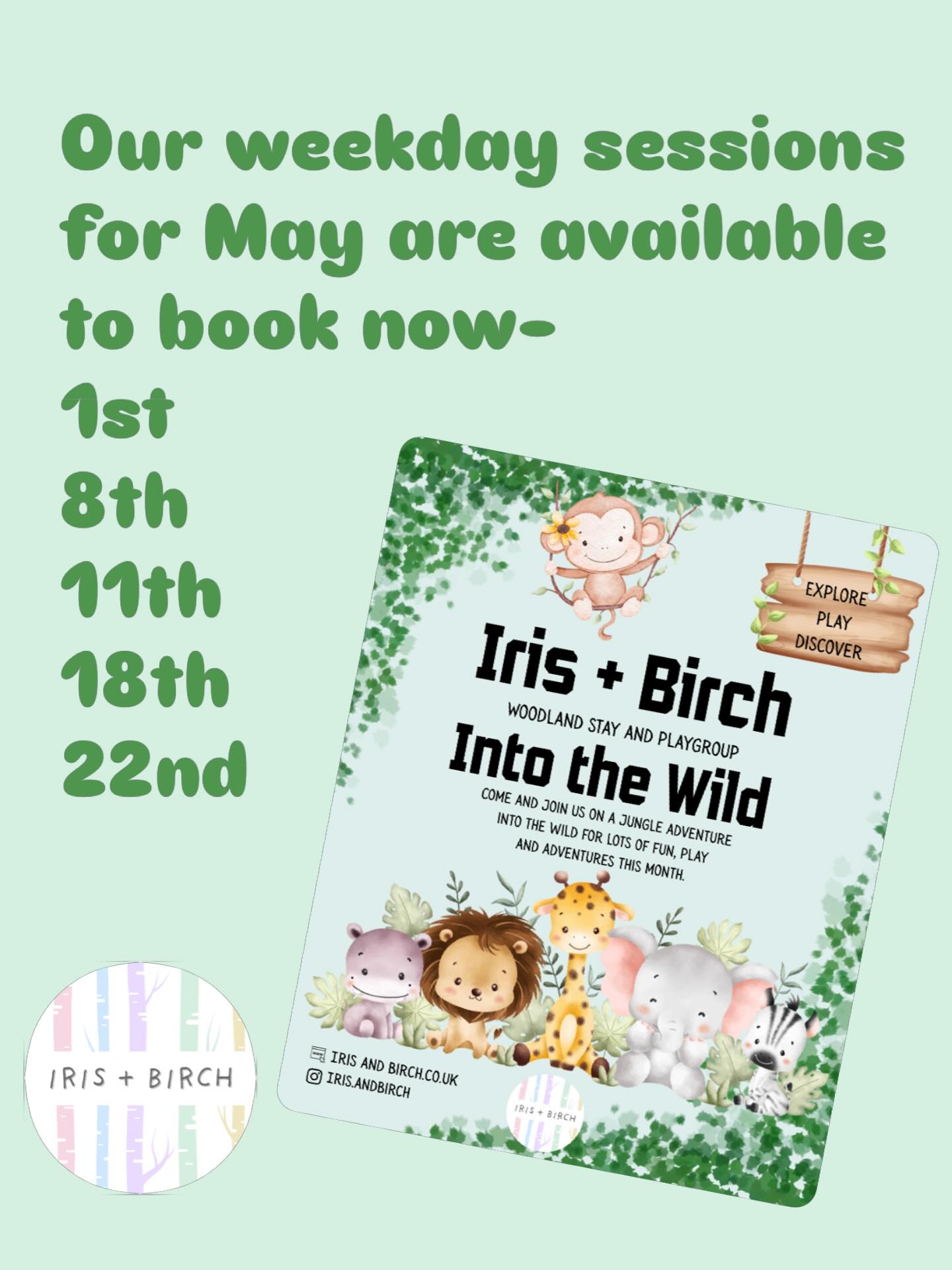 🌿 BOOKINGS OPEN NOW 🌿
Who’s coming into the Wild with us this month? We have lots of wild animal themed play and lots of fun crafts and sensory play too.
5 visit passes are also available to purchase which you can use for all sessions between now and the end of July- message me for more info 📩
Click the booking link in the bio to book your space to play 🌿🦁🦓🐯🐼🐵🐍🦍🦒🐘🌴
#woodlandplaygroup #outdoorplay #surreymums #playislearning #cobhammummies