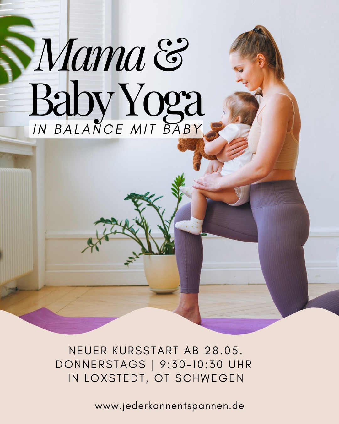 ❣️ Mama & Baby Yoga ❣️
Der 2. Kurs startet ab dem 28.05. - sichere dir jetzt deinen Platz!
✨ Die erste Runde ist bereits gestartet, so schön, dass es weitergeht! Dieser Kurs ist deine Einladung,
wieder bei dir anzukommen.
Dich bewusst zu spüren. Deinen Atem, deinen Körper und die liebevolle Verbindung zu deinem Baby.
📅 Start: 28. Mai · 9:30–10:30 Uhr
🎟️ 8er-Karte (16 Wochen gültig – ganz entspannt, auch wenn mal etwas dazwischenkommt)
💫 Deine Investition: 129 Euro
📍 Studio von @svenjaschnars in Schwegen, Loxstedt
Lasst uns gemeinsam ankommen,
wieder mehr spüren
und uns bewusst Zeit schenken. 🫂
💌 Melde dich jetzt an und buche deinen Platz! Schreib mir einfach eine DM oder eine Mail an info@jederkannentspannen.de und ich schicke dir alle Infos zu.
Du bist dir unsicher oder hast Fragen, dann melde dich bei mir.
Ich freu mich auf dich & dein Baby!
Caro 💖
#jederkannentspannen #hagenimbremischen #postnatalyoga #yogamitbaby #mamazeit