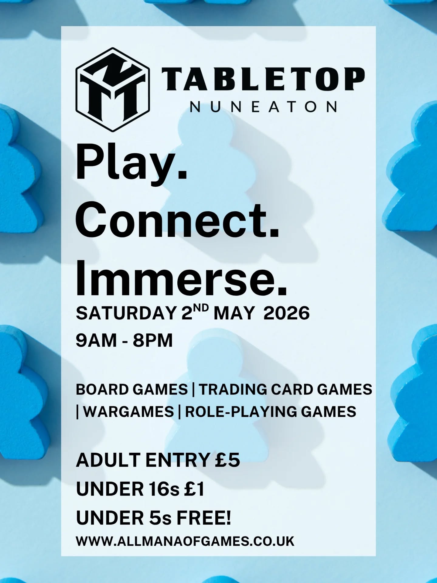So, who's joining us this weekend for Tabletop Nuneaton?
Only a few days to go and we cannot wait!!
#boardgaming #TabletopGaming #Nuneaton #Warwickshire #boardgamesofinstagram