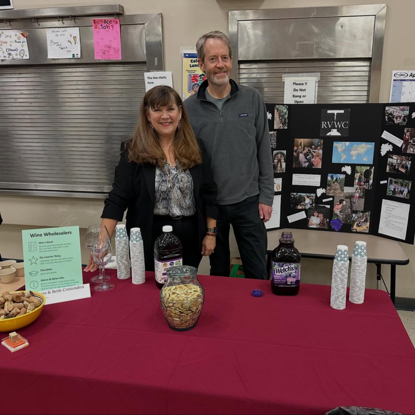 We’re a family business, which means our owners show up at their grandkids’ career night! 👩🎓 Beth and Rob hosted a grape juice tasting at their granddaughters’ elementary school, talked about their favorite part of the job, and explained what a wine wholesaler does! 🍇