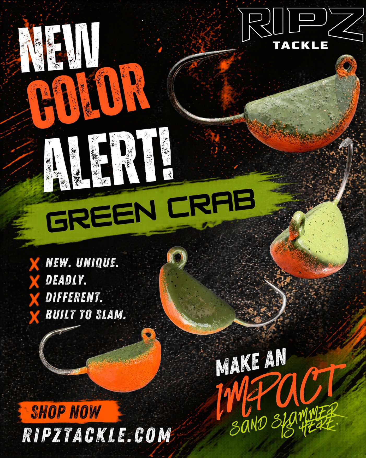🚨 SAND SLAMMER NEW COLOR ALERT!!! 🚨
Sand Slammer tautog and sheepshead jigs are now available in “GREEN CRAB”. This color is beautiful and bound to blend in with your green crab bait. Currently available in 1/4oz, 3/8oz, 1/2oz, 3/4oz, 1oz, and 1 1/4oz.
Get them at WWW.RIPZTACKLE.COM
#tautog #tautogfishing #sheepshead #fishing #fishingtackle