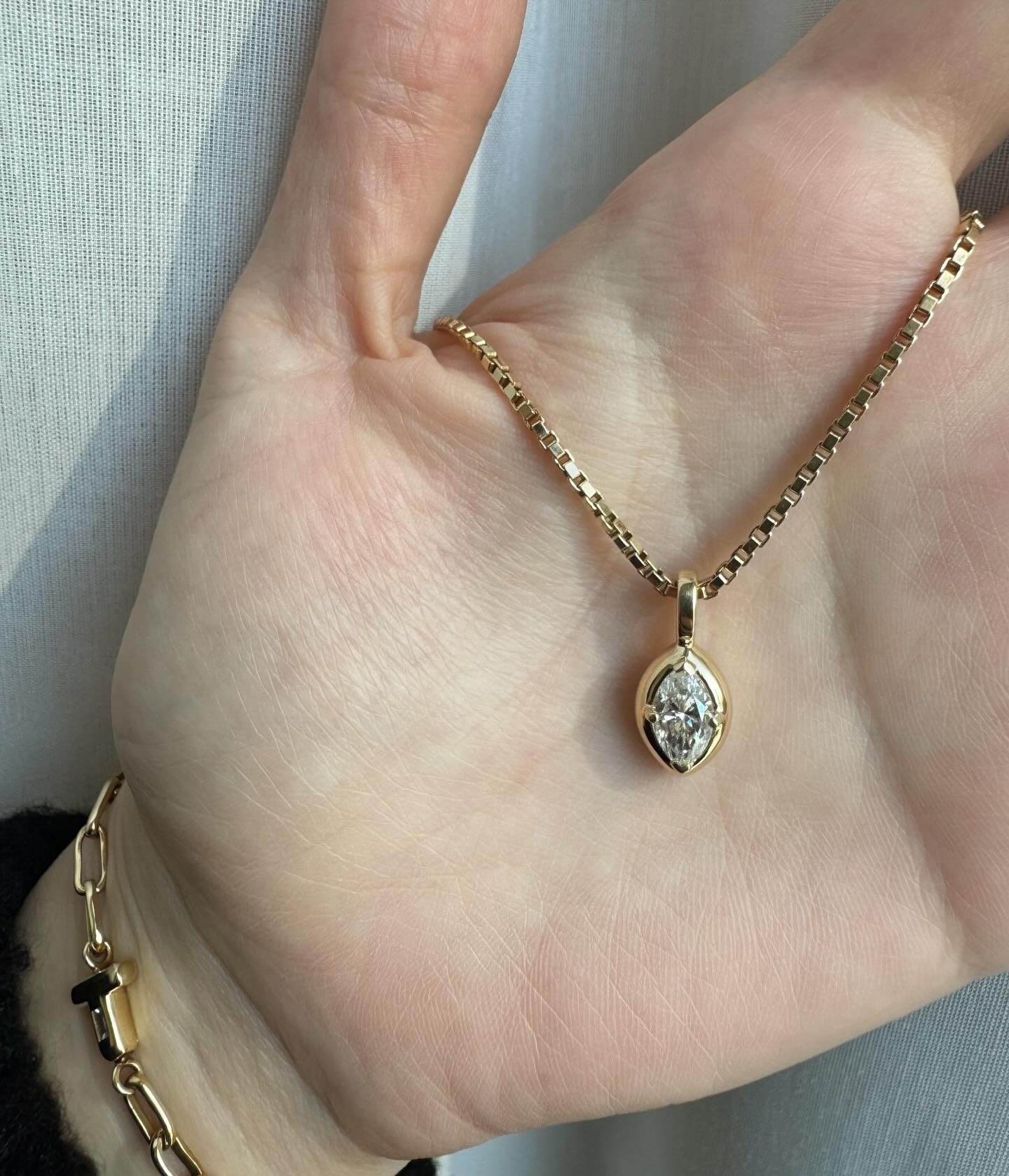 Emmerson chunky domed bezel pendant but with a marquise ✨