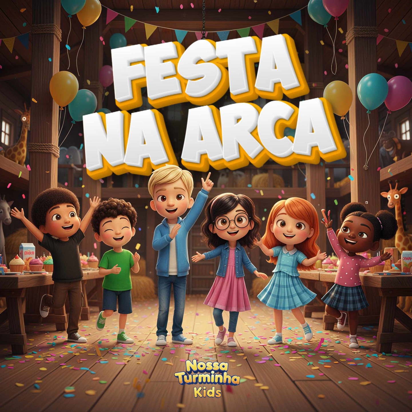 Festa na Arca! 🎶🌈 Quando a chuva passa, a alegria volta e todos os bichinhos cantam: Deus é fiel! Conheça a nova canção do projeto Nossa Turminha Kids, com Heitor Wyatt e DMG. Link in Bio #NossaTurminhaKids #MúsicaCristã #MúsicaInfantil #DeusÉFiel