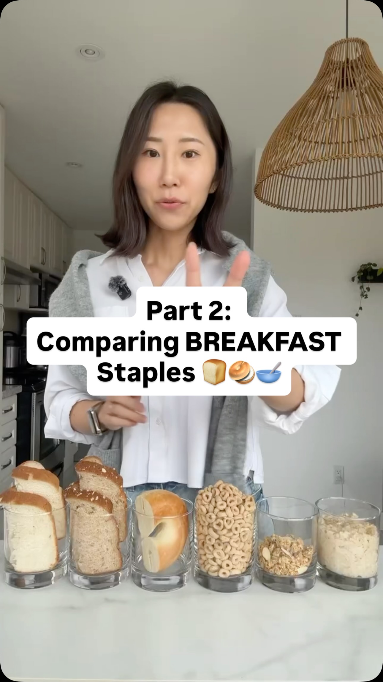 Part 2 - Comparing breakfast staples: white bread, whole grain bread, bagel, plain cereal (cheerios), granola, oatmeal 🍞🥯🥣
#nutritiontips #insulinresistance #highfibrebreakfast #oatmeal #granola