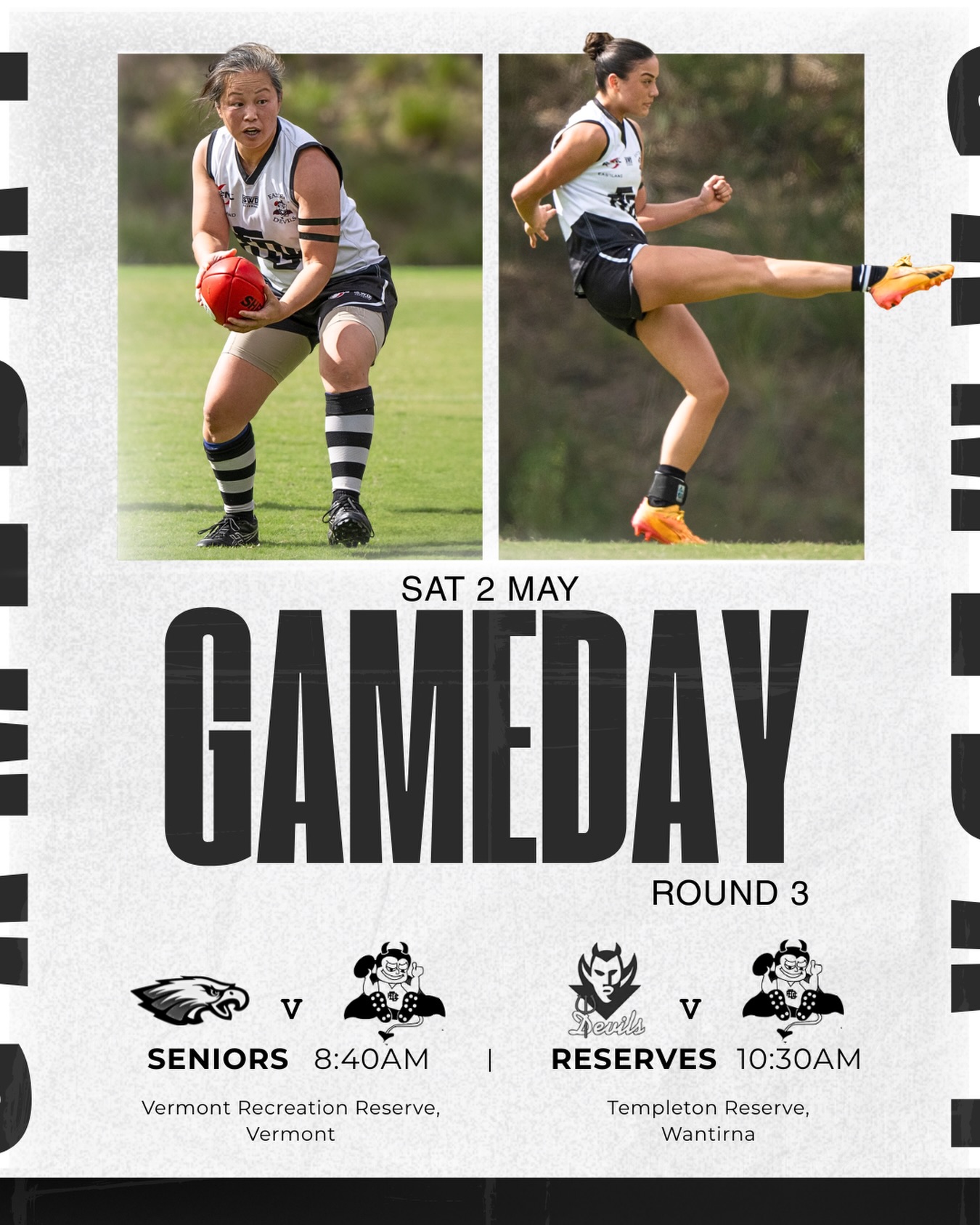 On Saturday our Seniors get things rolling early with a trip to Vermont; while the Ressies line up against the Devils. Yep, you read that right 😈