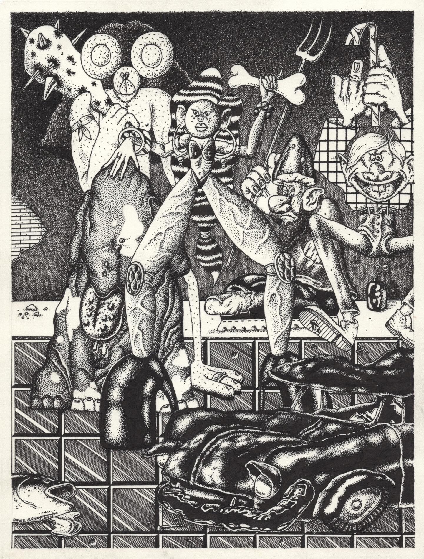 Meet Davor Gromilović - a wicked visual artist based in Sombor, Vojvodina, Serbia. Davor features in Volume 9 of Kinda Weird Mag with a primary focus on contemporary methods of drawing and painting. Inspired by fairy tales, folk-art, pop surrealism, sci-fi, and so much more: we think his work absolutely slaps.
“In his work one notices a dominant use of symbols, his inner world and complex reflections from which he develops ideas and specific intimate aesthetics. Complex, but at the same time purified, strongly imaginative but well-thought-out works adorn this artist’s rich oeuvre.”
✦ An honour to feature you @davorgromilovic ✦
