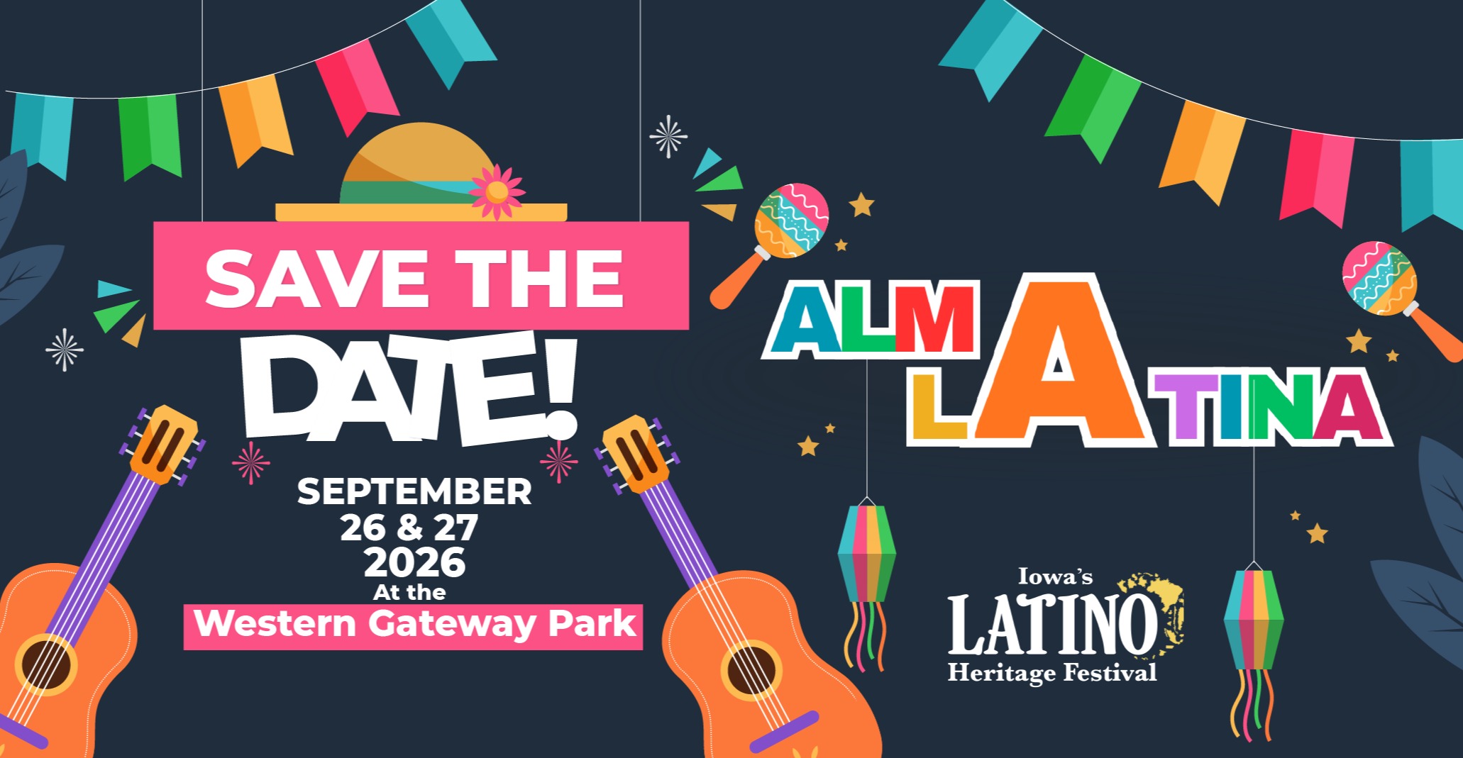 Get ready to experience the vibrant festive spirit as we proudly present this year's theme: "Alma Latina" (Latin Soul)! ๐ฅณ๐คฉ
This year's theme, "Alma Latina," embodies the vibrant essence of our culture, celebrating its rich traditions, delicious cuisine from across Latin America, entertainment for the whole family, and much more. ๐ค
We cordially invite you to immerse yourself in the festivities and join us on September 26th and 27th at Western Gateway Park in downtown Des Moines, Iowa. Let's unite and celebrate the joyful spirit of our heritage! ๐
#IowaFestivals #LatinoFestival #Hispanic #LatinoCommunity #LatinX #LatinAmerica #Iowa #LatinoEssence