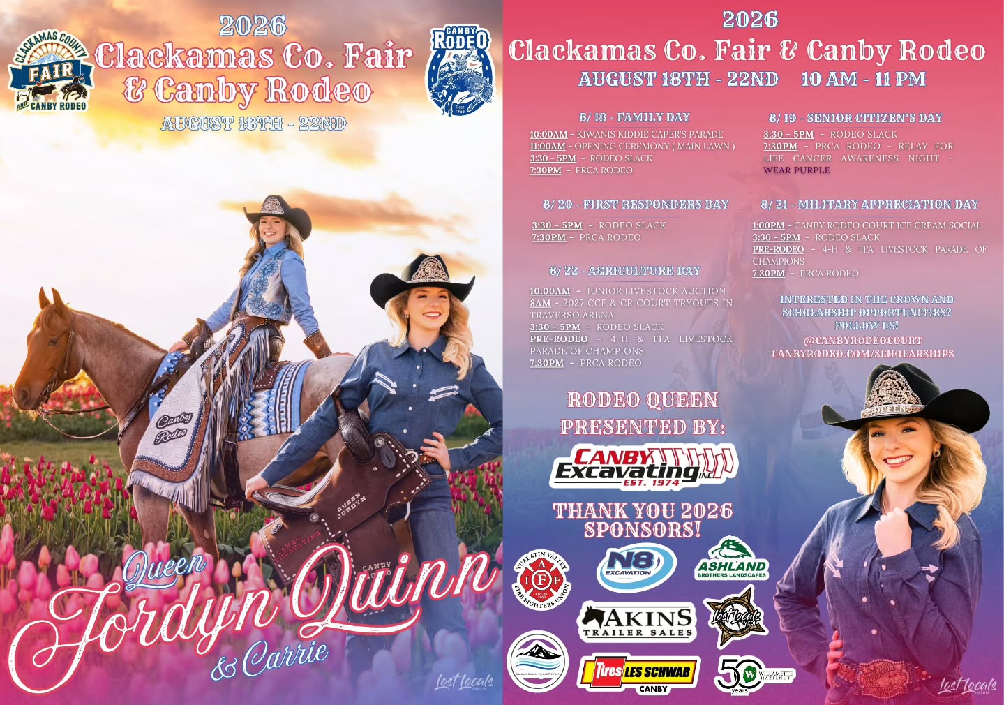Not only do we get to take amazing pictures of rodeo queens, but we also get to have some fun designing their autograph sheets!
If you ever encounter a rodeo queen out of the saddle, they will likely have a spare autograph sheet similar to these that they would be happy to sign and dedicate to you. Autograph sheets serve a multitude of purposes for a queen, the organization she represents, and the sponsors who support her. They are a fantastic way to share key information and important dates, advertise sponsors, and represent their title professionally—all while providing a memorable in-person interaction or a handwritten note.
We really enjoy every opportunity to be creative with these designs. Let us know what you think!
Didn’t take your photos with us? No problem at all! We are happy to help design your autograph sheets using any photos you have. Send us a message to get your autograph sheets looking fresh before the summer rodeo run!